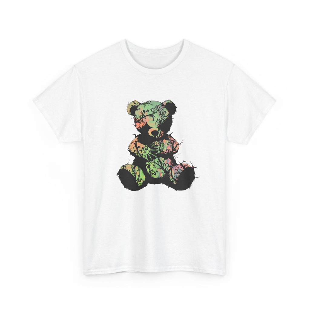 Teddy Bear Graphic Tee — Floral Patchwork Plush Design | Premium Streetwear