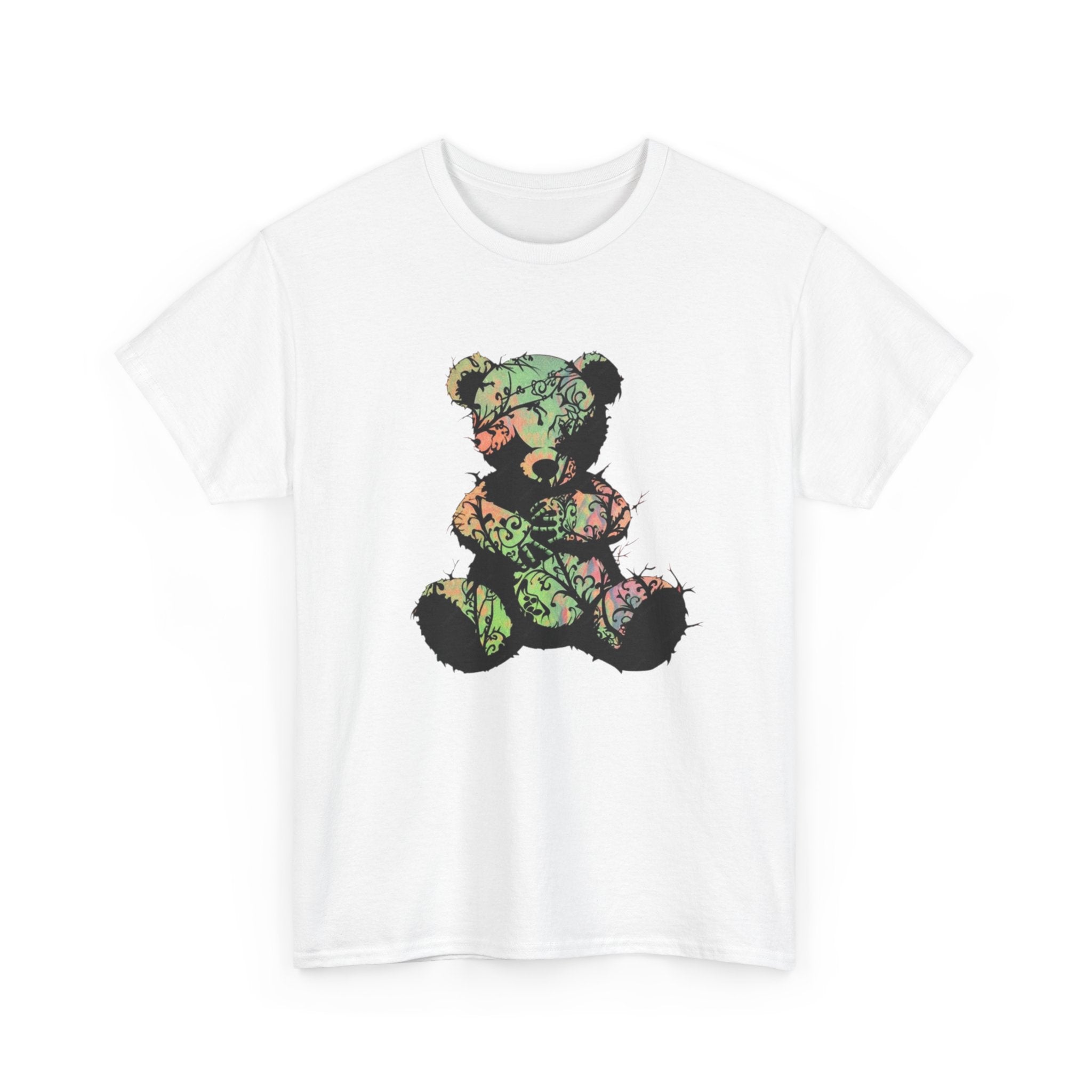 Teddy Bear Graphic Tee — Floral Patchwork Plush Design | Premium Streetwear