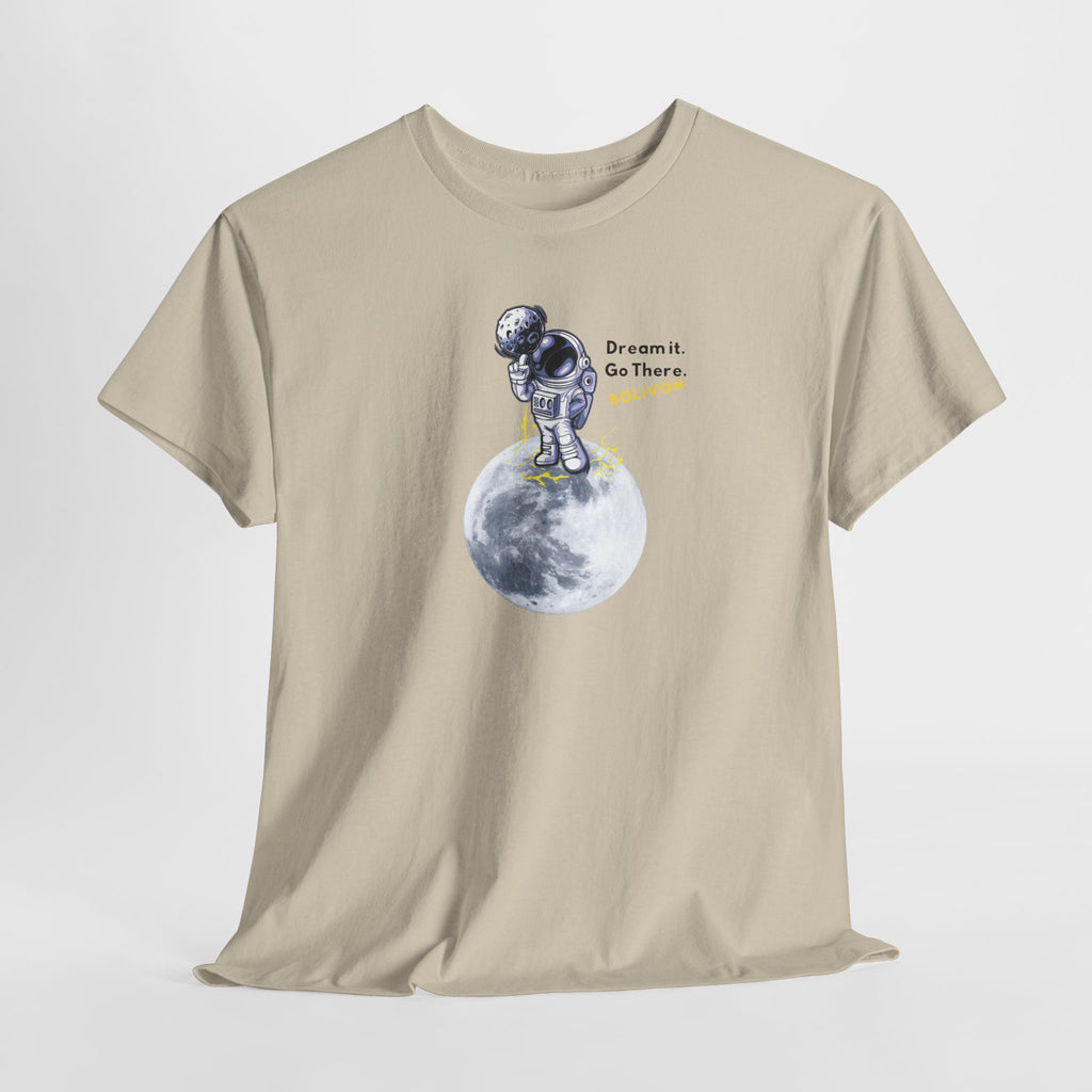 Astronaut on Moon T-Shirt — 'Dream it. Go there.' Space Graphic Tee | Premium Streetwear