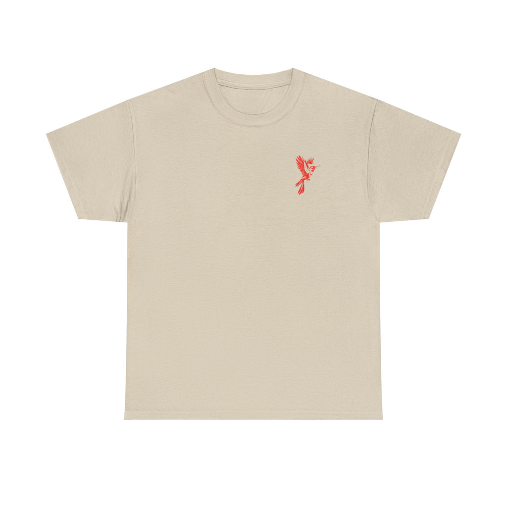 Ascend Red Dove T-Shirt — Minimal Chest Logo & Bold Back Print | Premium Streetwear