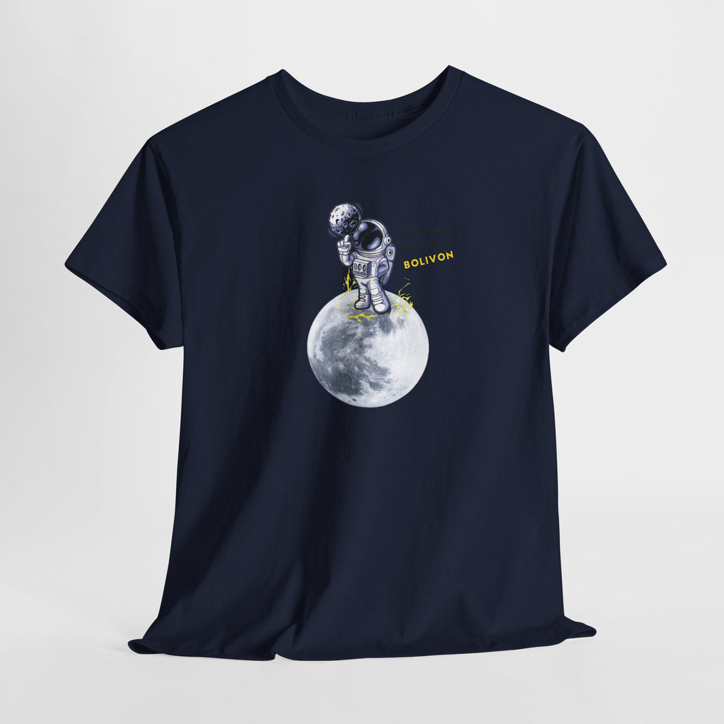 Astronaut on Moon T-Shirt — 'Dream it. Go there.' Space Graphic Tee | Premium Streetwear