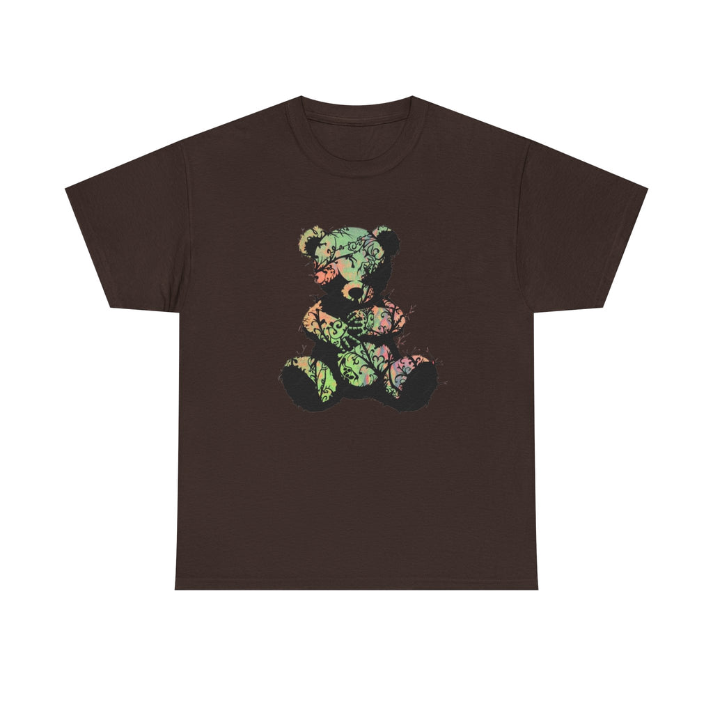 Teddy Bear Graphic Tee — Floral Patchwork Plush Design | Premium Streetwear
