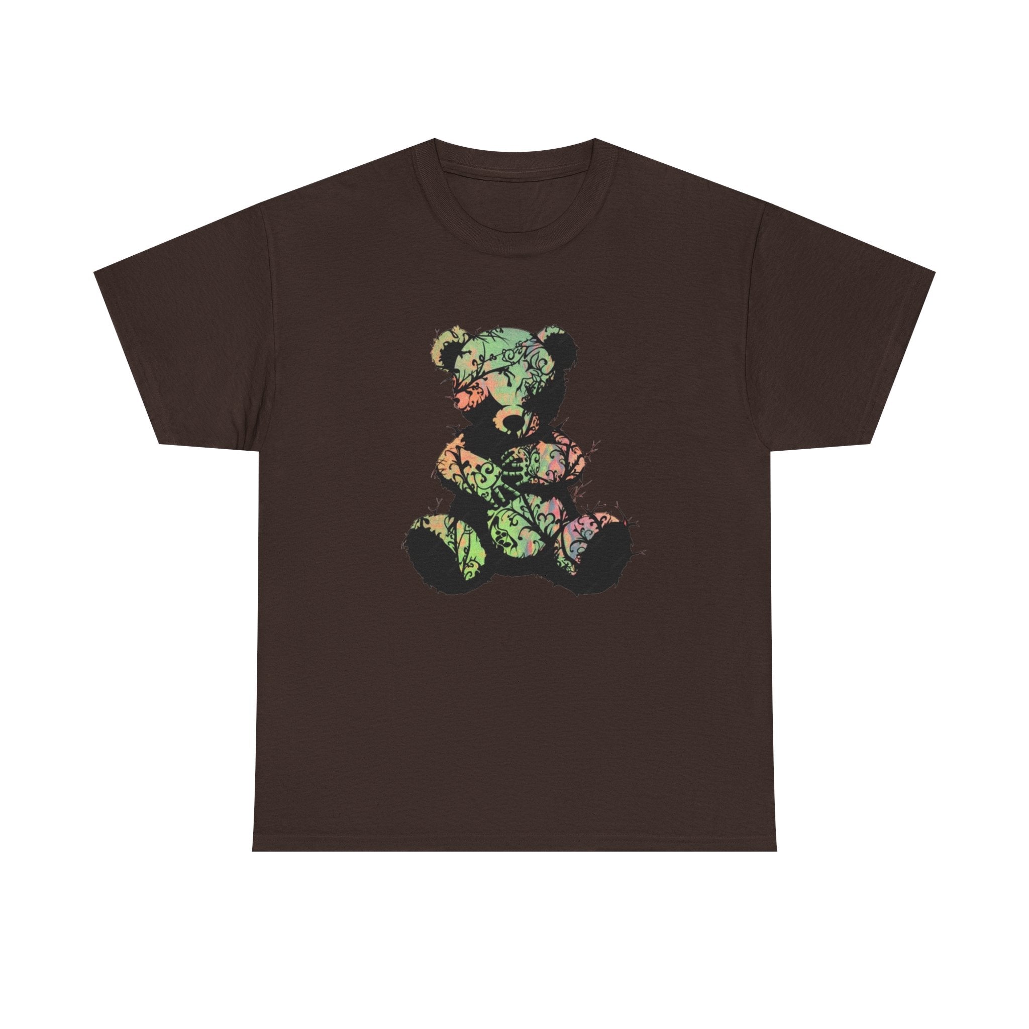 Teddy Bear Graphic Tee — Floral Patchwork Plush Design | Premium Streetwear