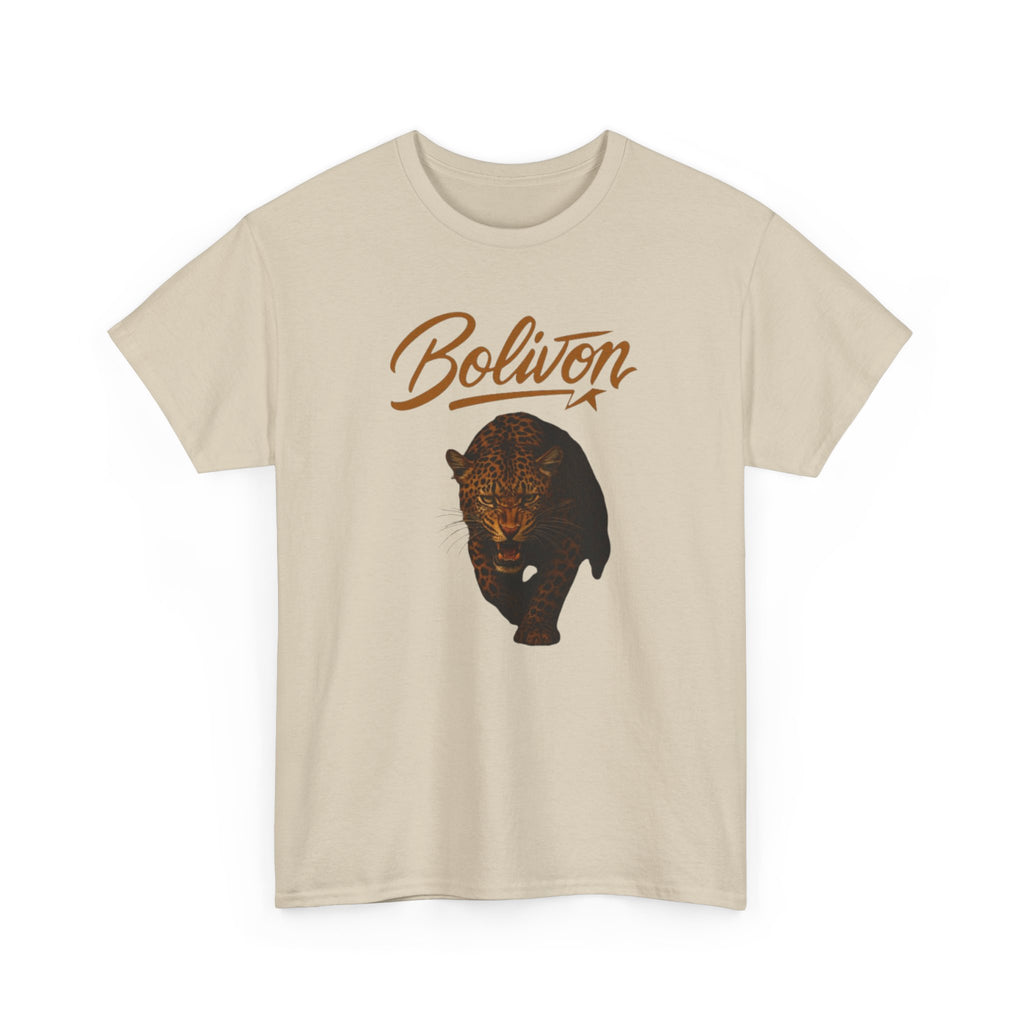 Bolivon Leopard Graphic Tee — Vintage Script Nature T-Shirt | Premium Streetwear