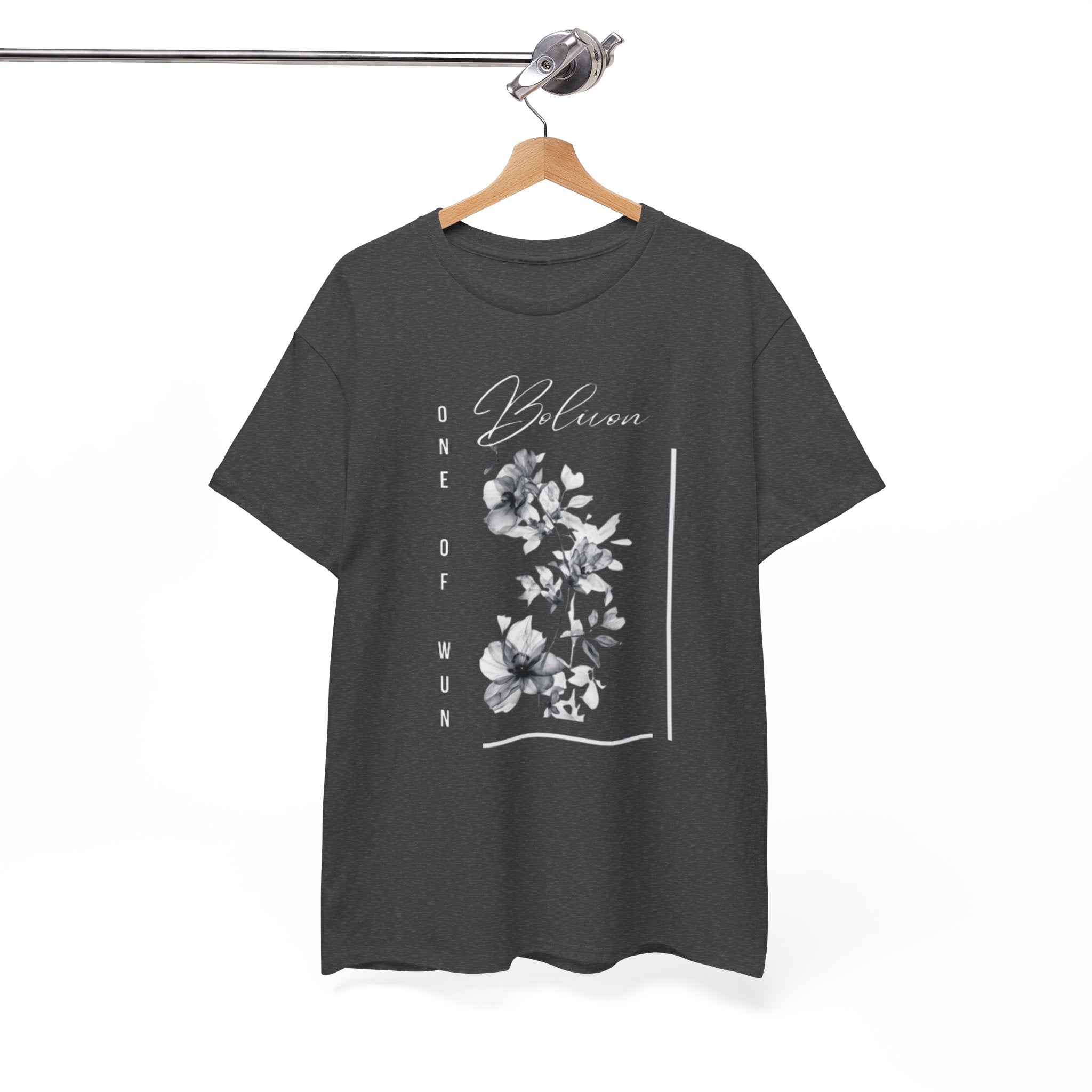 Bolivon Exclusive Floral Serenity Tee — Monochrome Botanical Graphic T-Shirt | Premium Streetwear