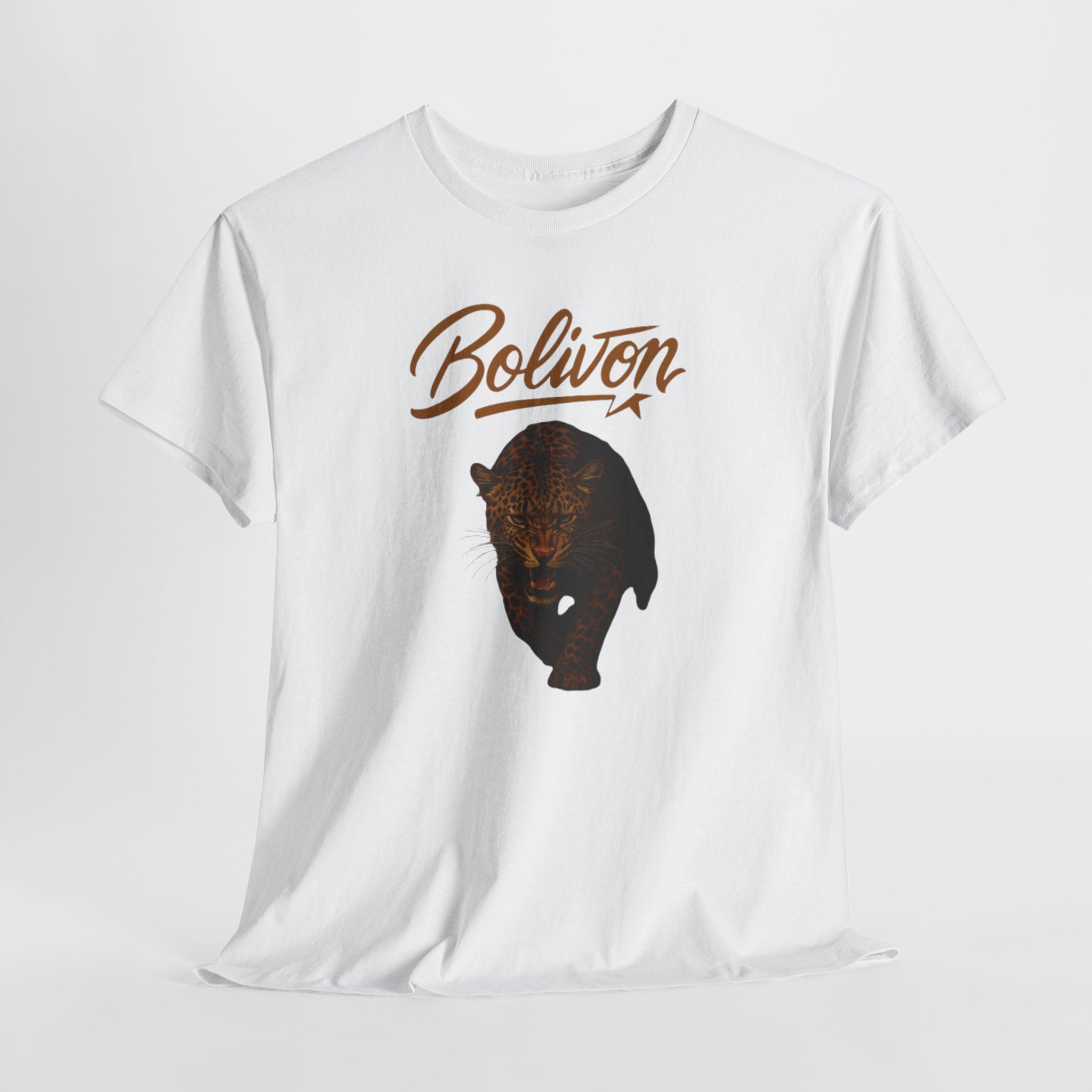 Bolivon Leopard Graphic Tee — Vintage Script Nature T-Shirt | Premium Streetwear