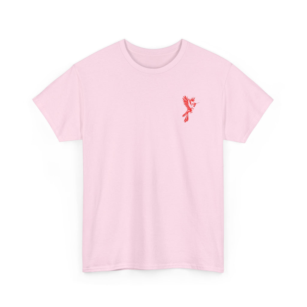 Ascend Red Dove T-Shirt — Minimal Chest Logo & Bold Back Print | Premium Streetwear