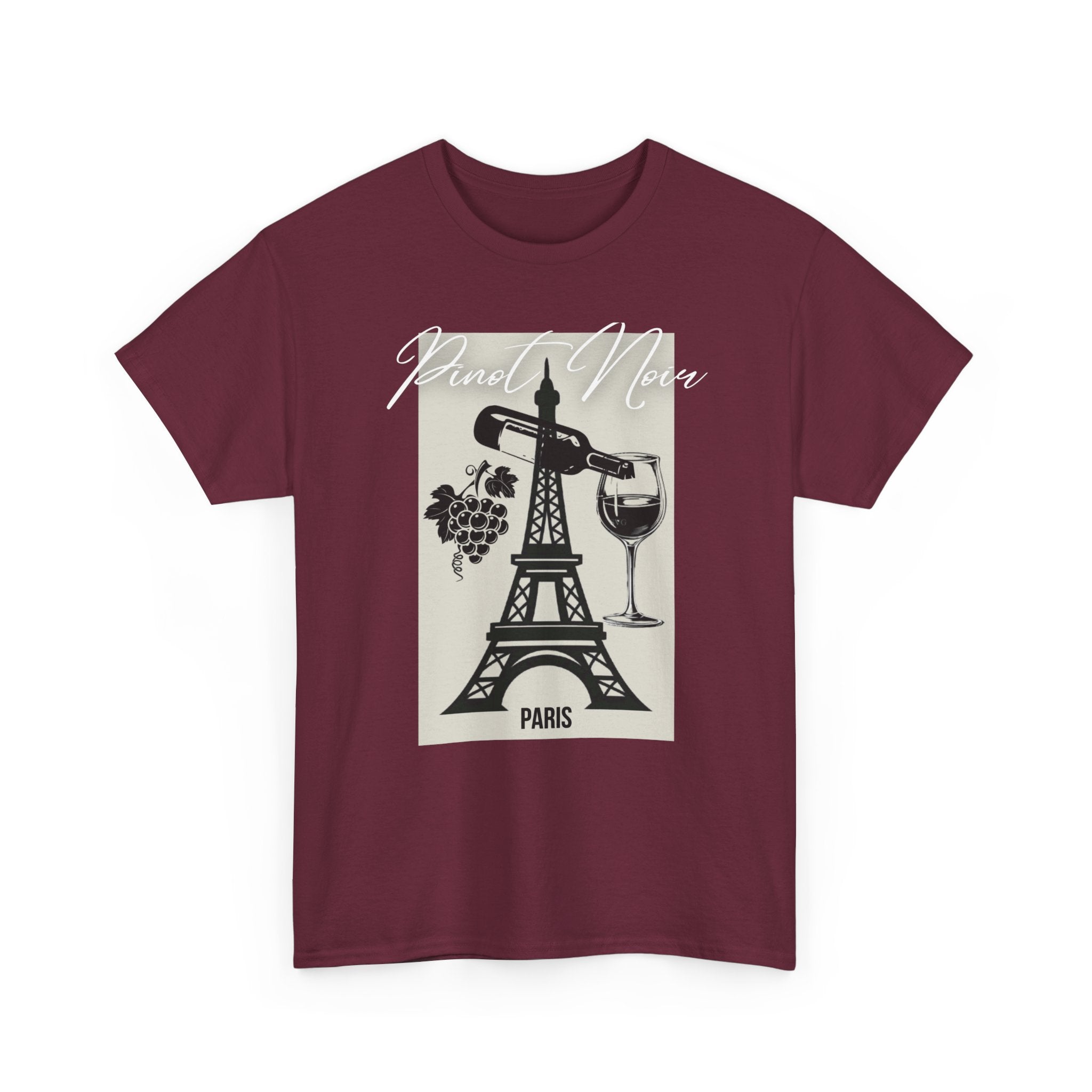 Paris Wine Tee — "Pinot Noir" Eiffel Tower Wine Glass T-Shirt | Premium Streetwear