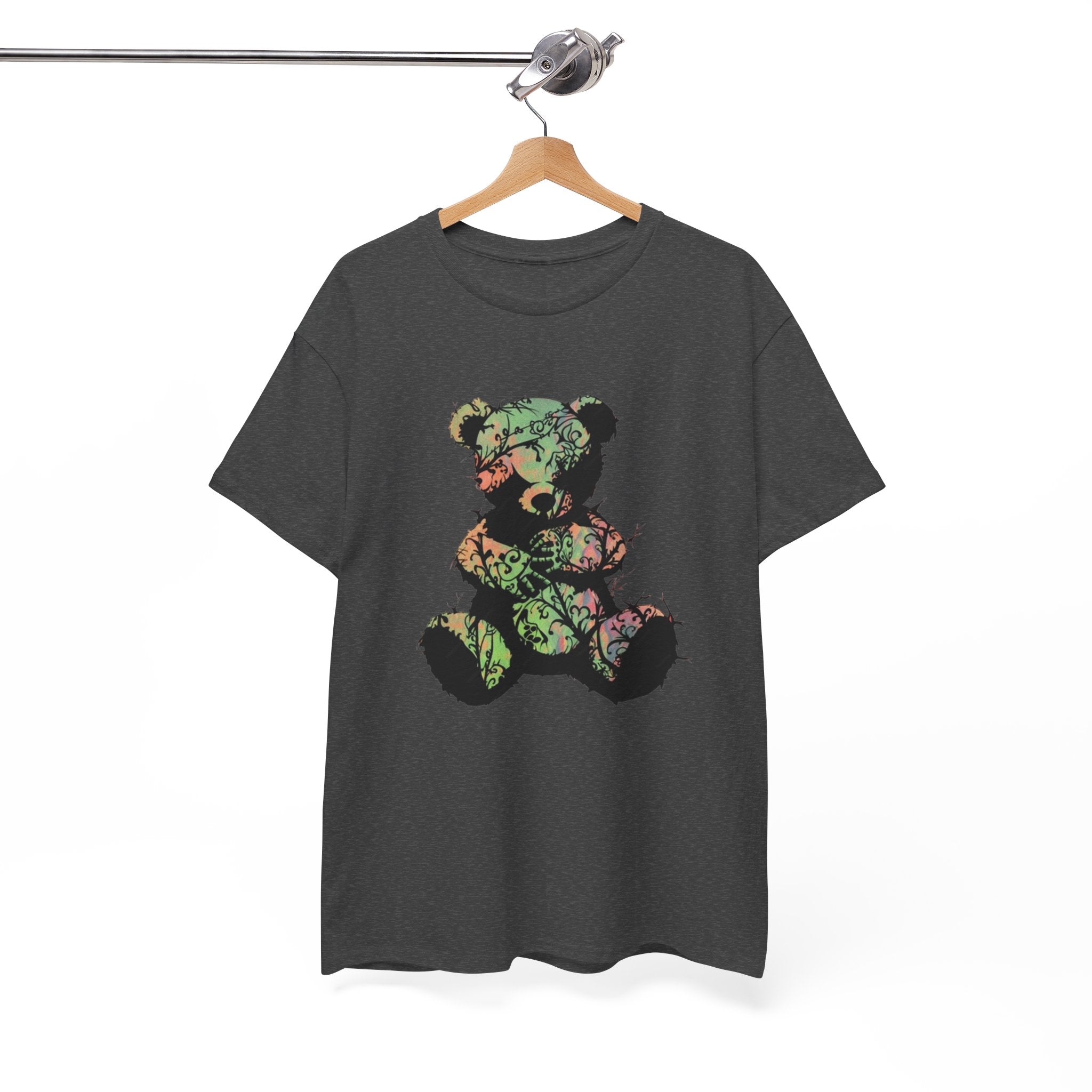 Teddy Bear Graphic Tee — Floral Patchwork Plush Design | Premium Streetwear