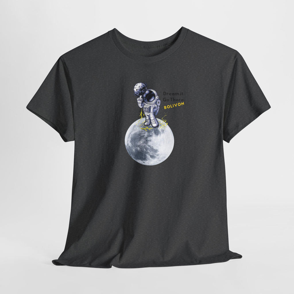 Astronaut on Moon T-Shirt — 'Dream it. Go there.' Space Graphic Tee | Premium Streetwear