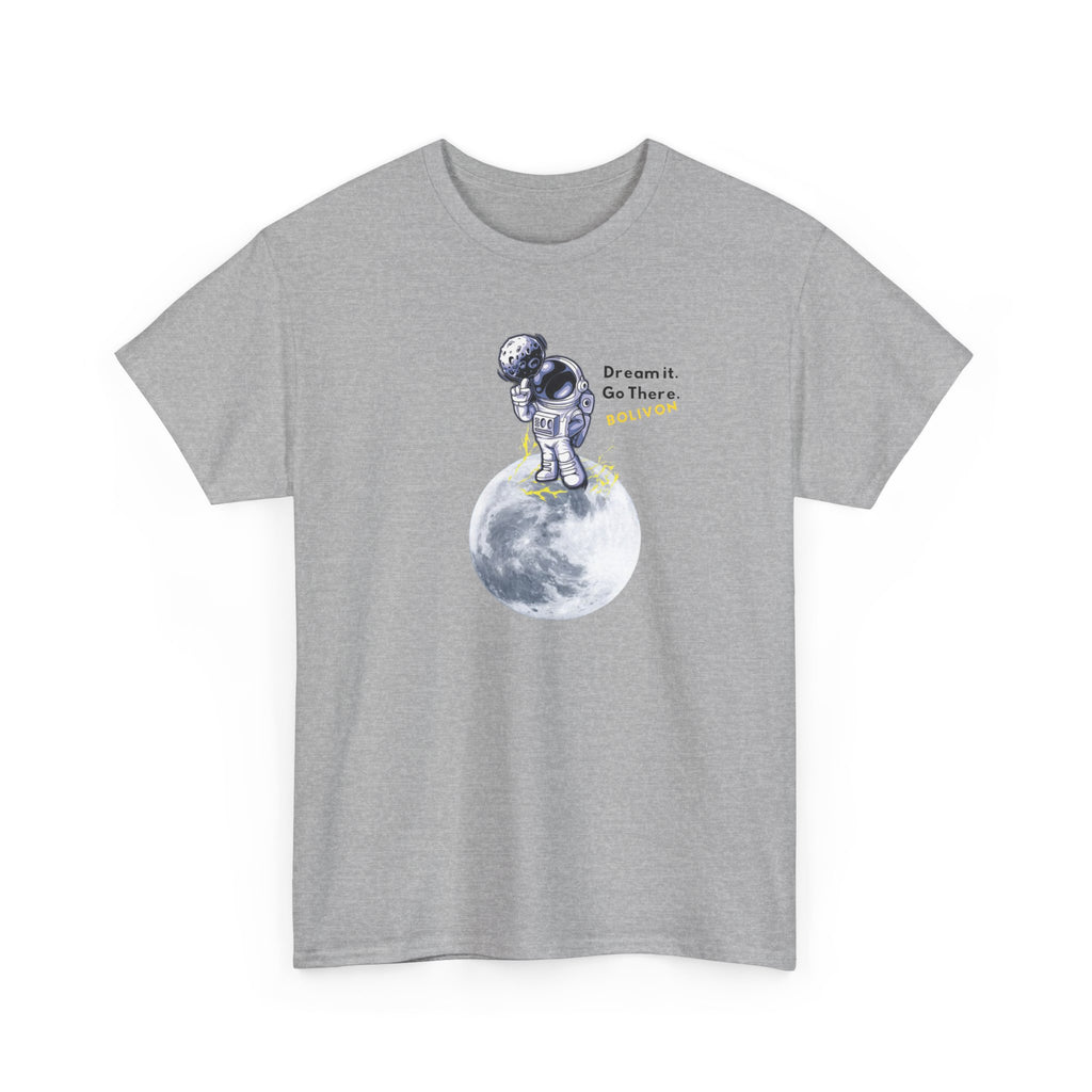 Astronaut on Moon T-Shirt — 'Dream it. Go there.' Space Graphic Tee | Premium Streetwear