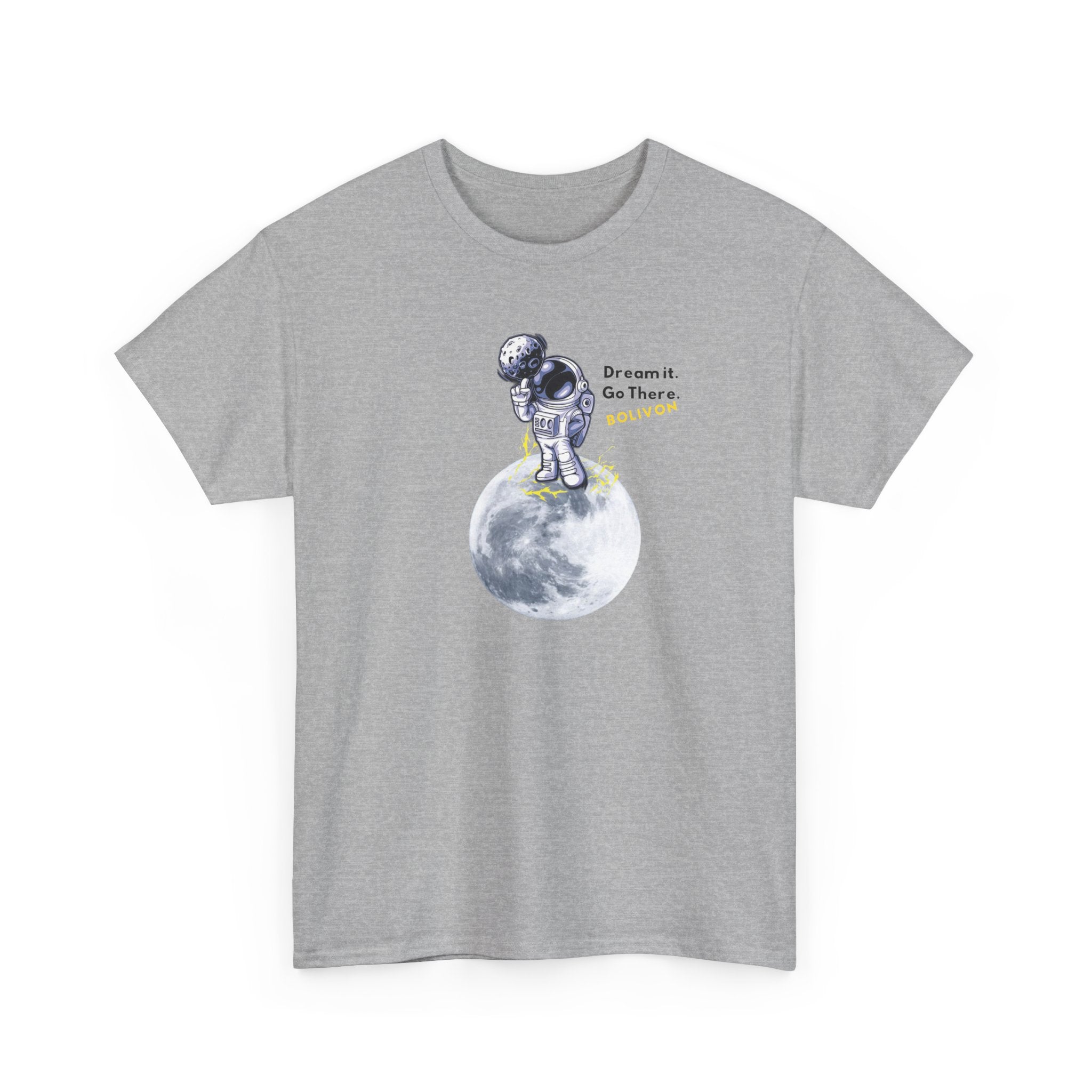 Astronaut on Moon T-Shirt — 'Dream it. Go there.' Space Graphic Tee | Premium Streetwear