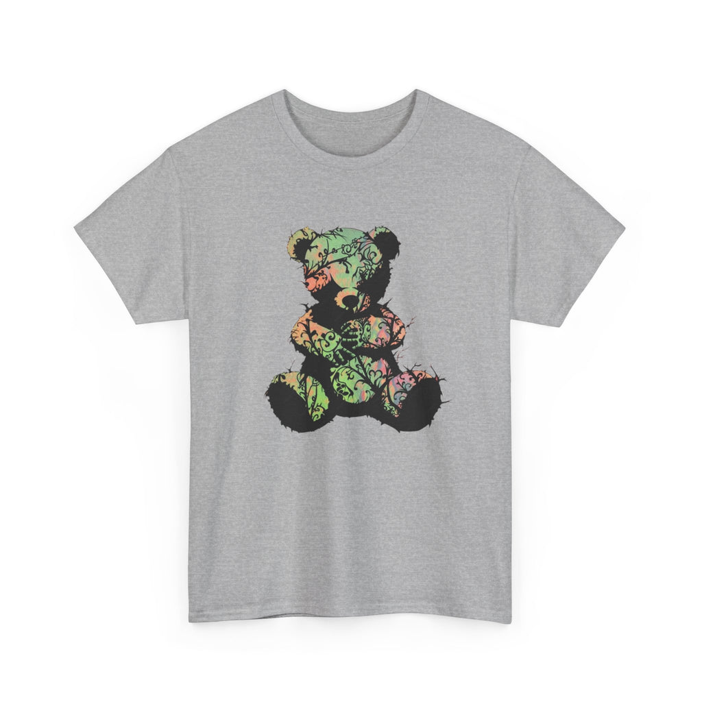 Teddy Bear Graphic Tee — Floral Patchwork Plush Design | Premium Streetwear