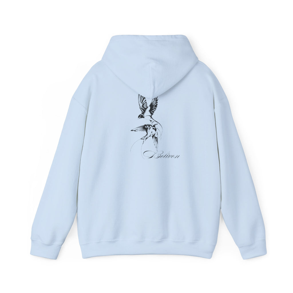 Dove Flight Hoodie — Minimal Black Bird Illustration Pullover | Premium Streetwear