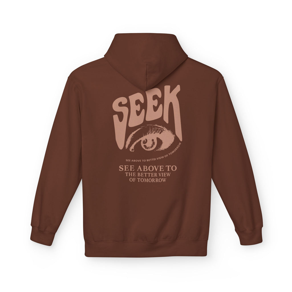 SEEK Eye Graphic Hoodie — Inspirational Vision Fleece Pullover | Premium Streetwear