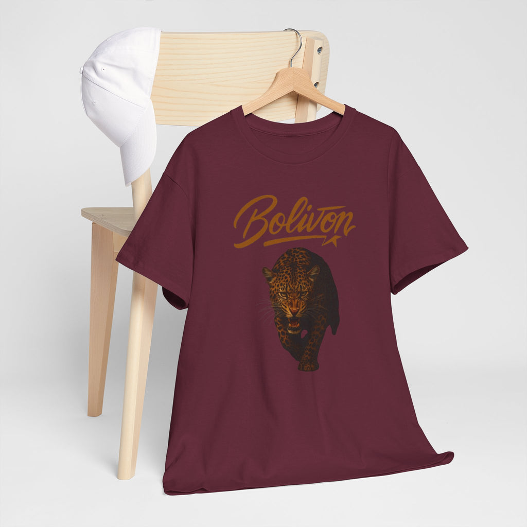 Bolivon Leopard Graphic Tee — Vintage Script Nature T-Shirt | Premium Streetwear