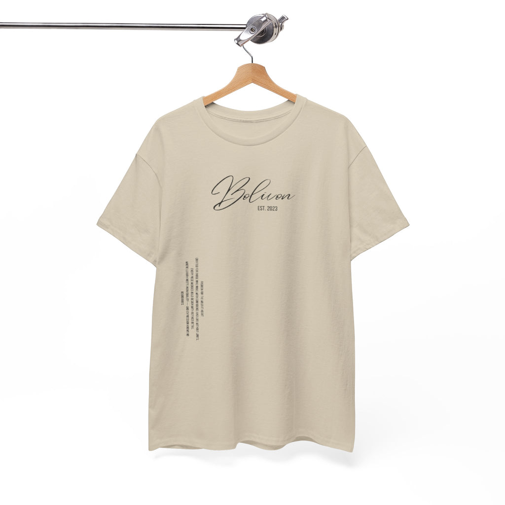 White Bolivon Designer Tee — Exclusive Minimal Graphic T-Shirt | Premium Streetwear