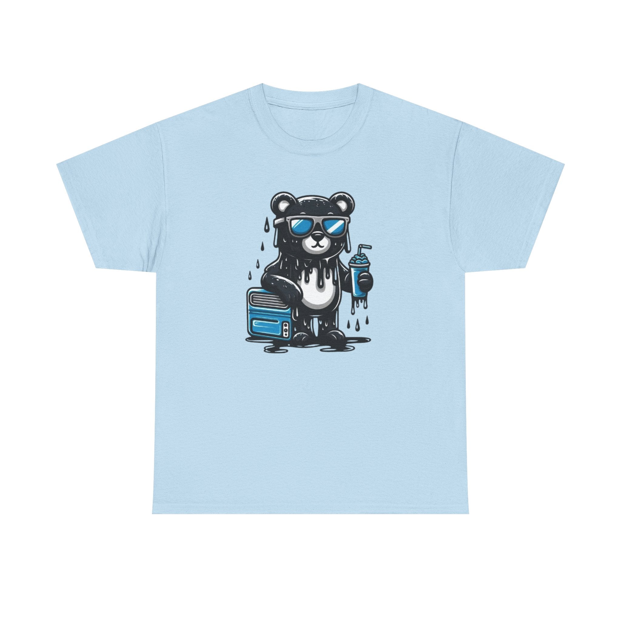 Cool Drip Bear T‑Shirt – Sunglasses Panda with Paint Can Graphic Tee Streetwear Style