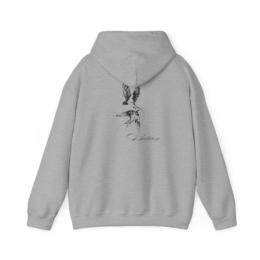 Dove Flight Hoodie — Minimal Black Bird Illustration Pullover | Premium Streetwear
