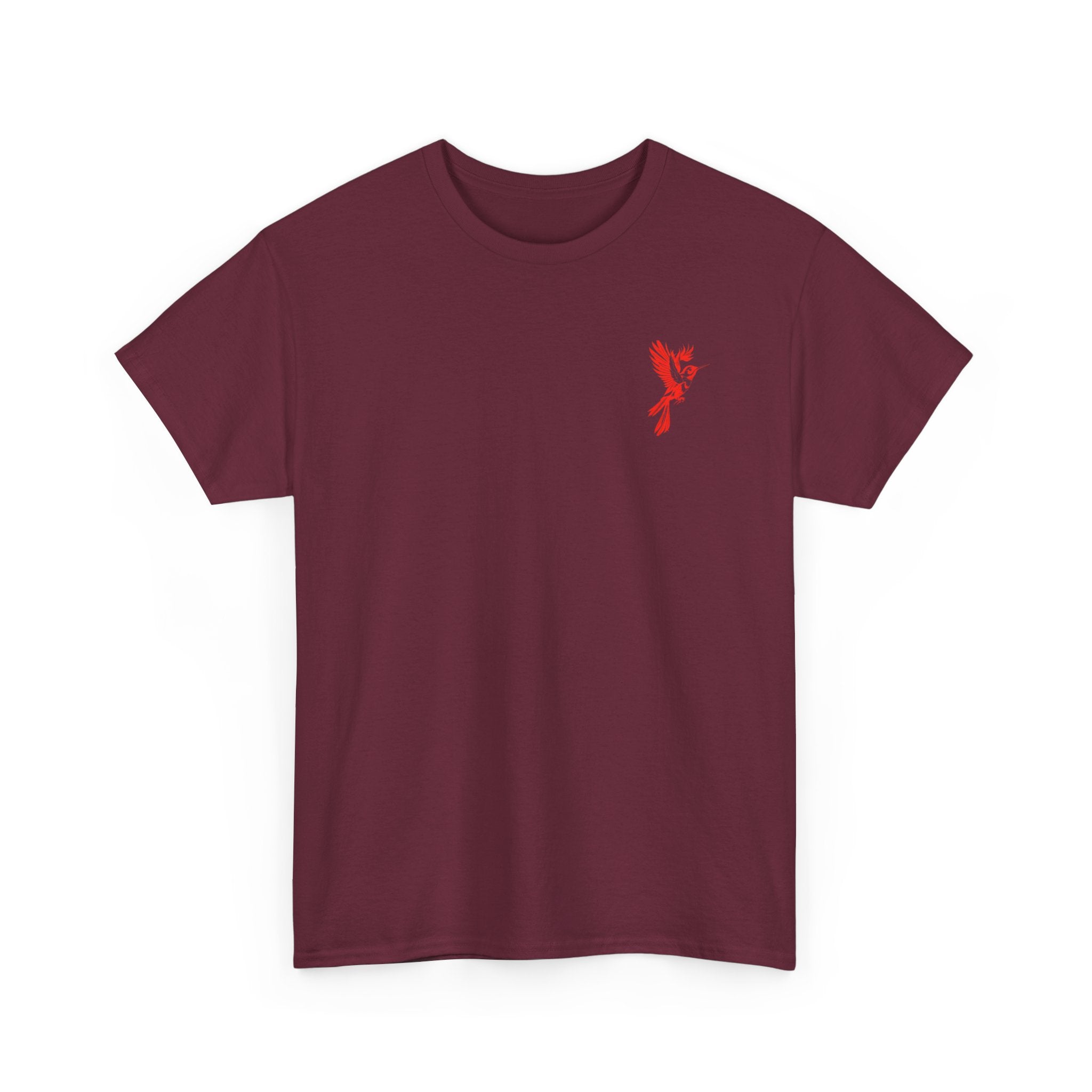 Ascend Red Dove T-Shirt — Minimal Chest Logo & Bold Back Print | Premium Streetwear