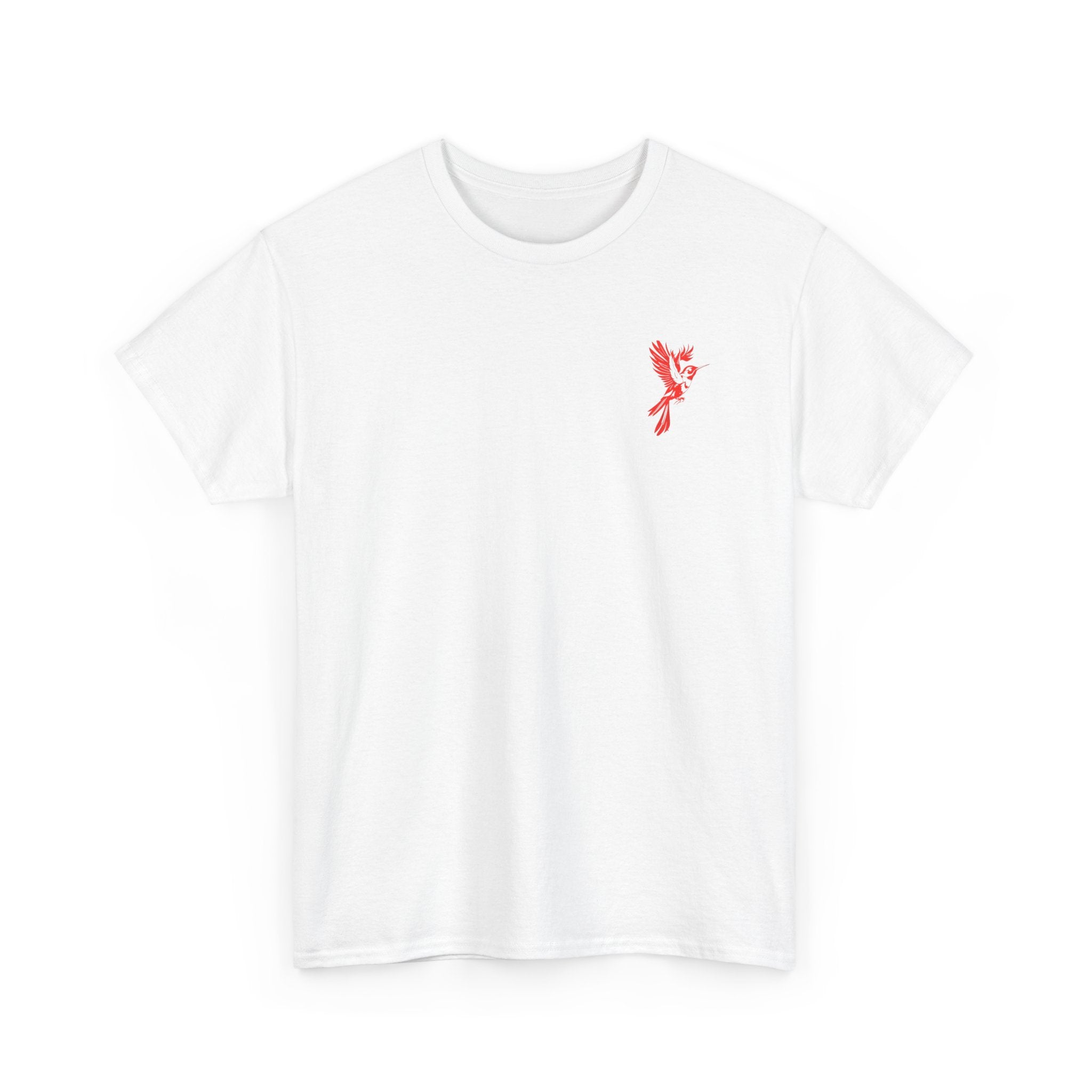 Ascend Red Dove T-Shirt — Minimal Chest Logo & Bold Back Print | Premium Streetwear Graphic Tee