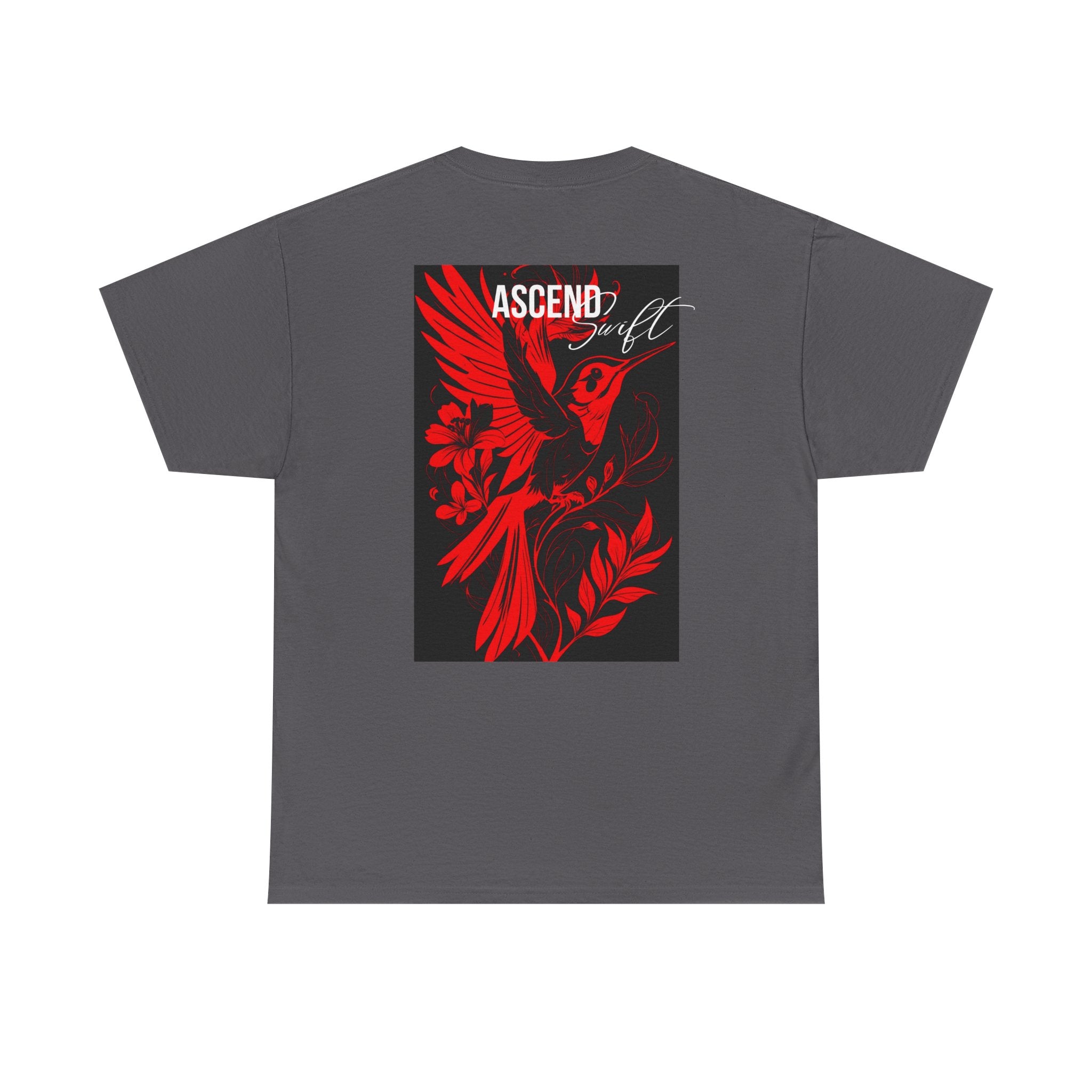 Ascend Red Dove T-Shirt — Minimal Chest Logo & Bold Back Print | Premium Streetwear