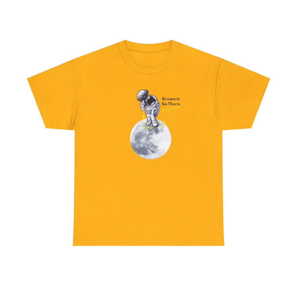 Astronaut on Moon T-Shirt — 'Dream it. Go there.' Space Graphic Tee | Premium Streetwear