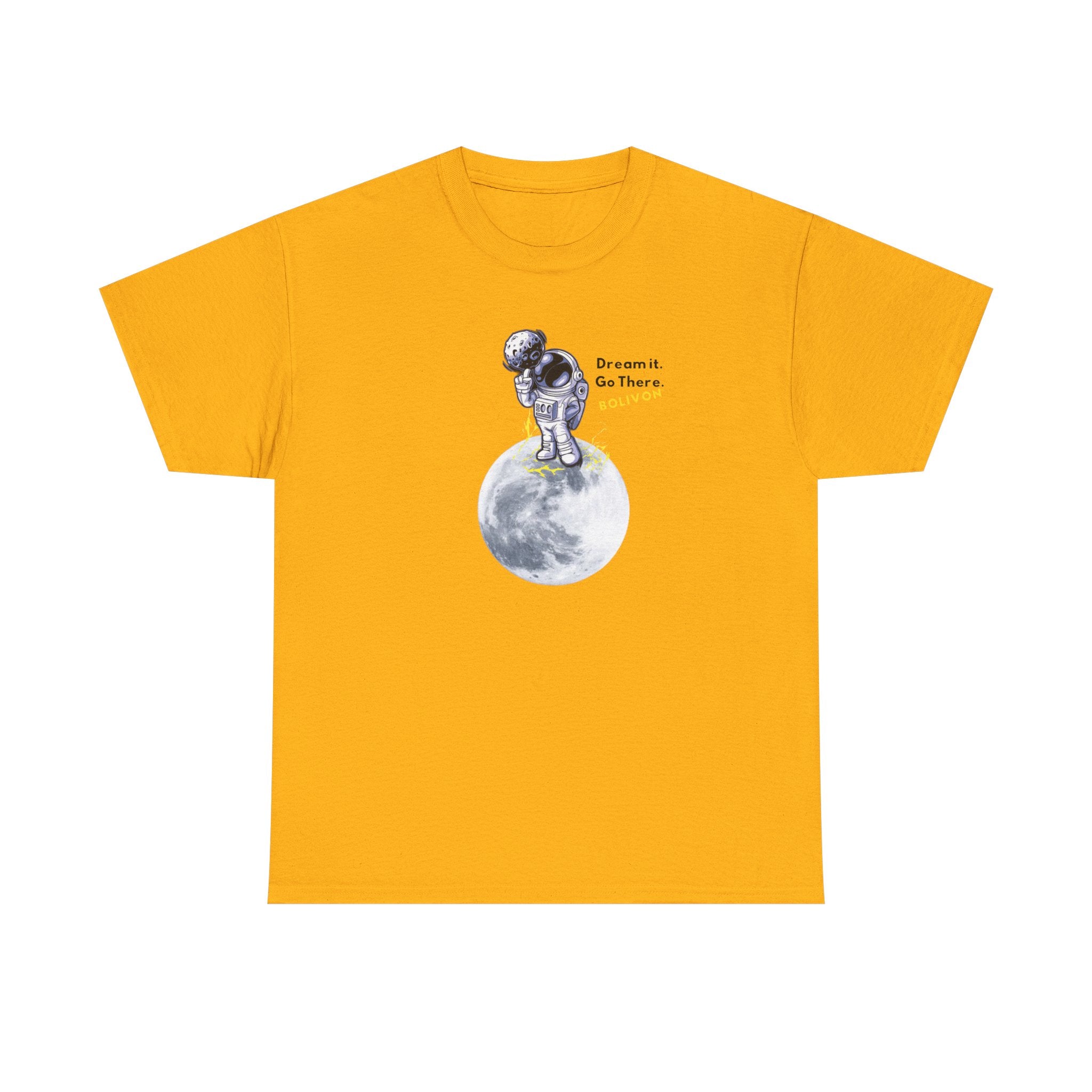 Astronaut on Moon T-Shirt — 'Dream it. Go there.' Space Graphic Tee | Premium Streetwear