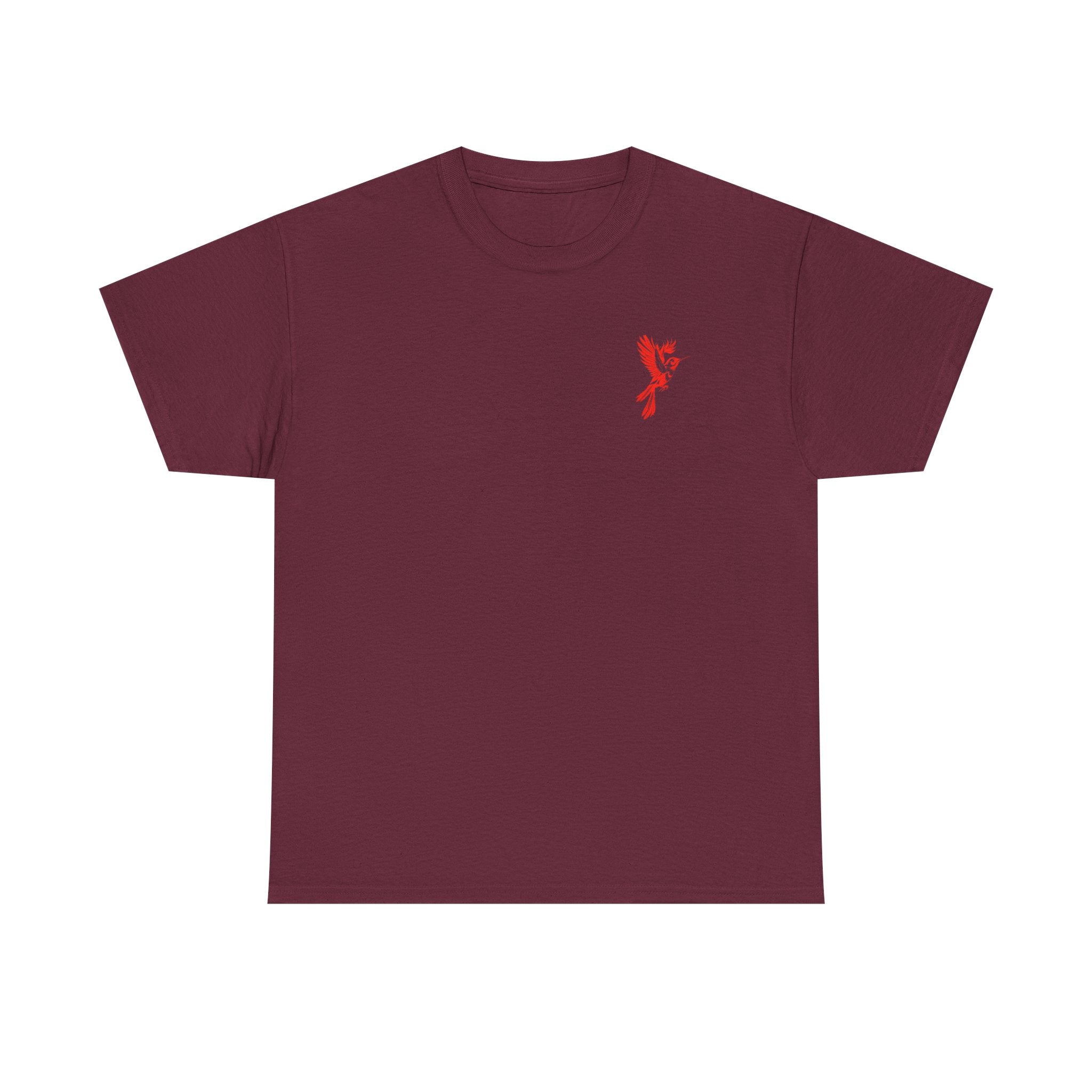 Ascend Red Dove T-Shirt — Minimal Chest Logo & Bold Back Print | Premium Streetwear Graphic Tee