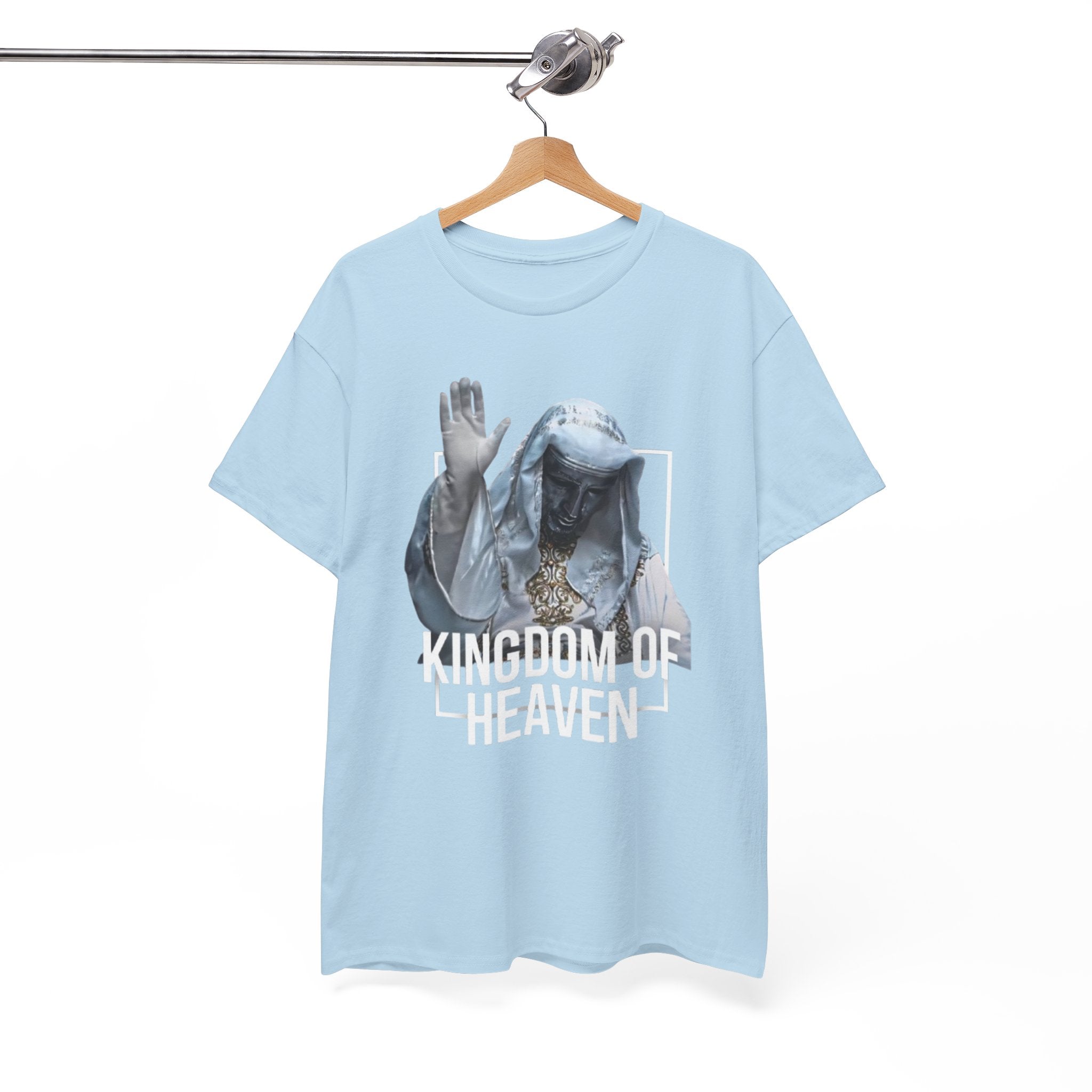 King Baldwin Graphic Tee — Kingdom of Heaven Religious Statue Design | Premium Streetwear