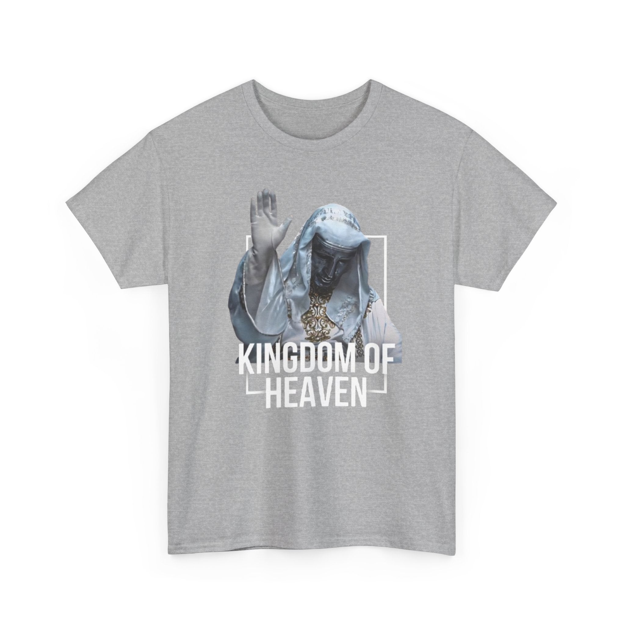 King Baldwin Graphic Tee — Kingdom of Heaven Religious Statue Design | Premium Streetwear