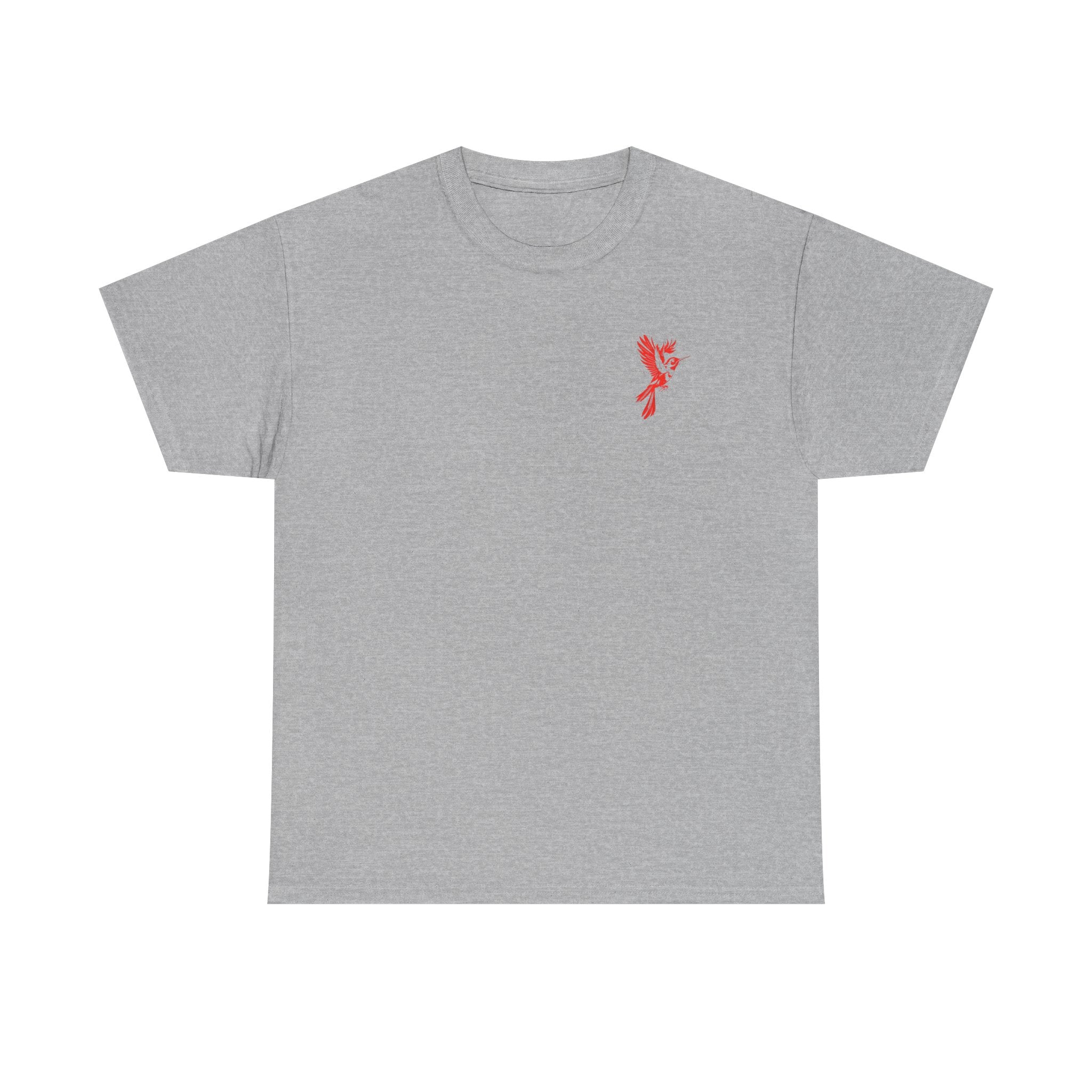 Ascend Red Dove T-Shirt — Minimal Chest Logo & Bold Back Print | Premium Streetwear Graphic Tee