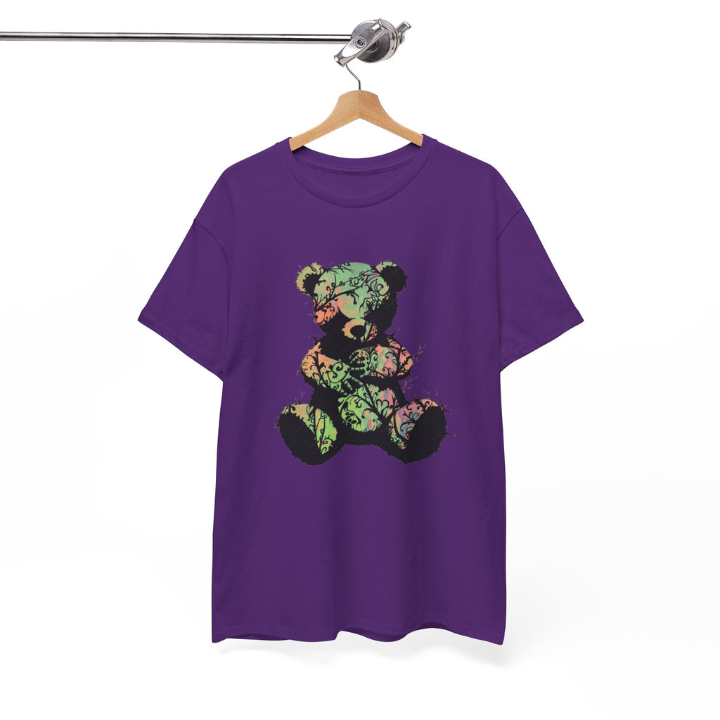 Teddy Bear Graphic Tee — Floral Patchwork Plush Design | Premium Streetwear