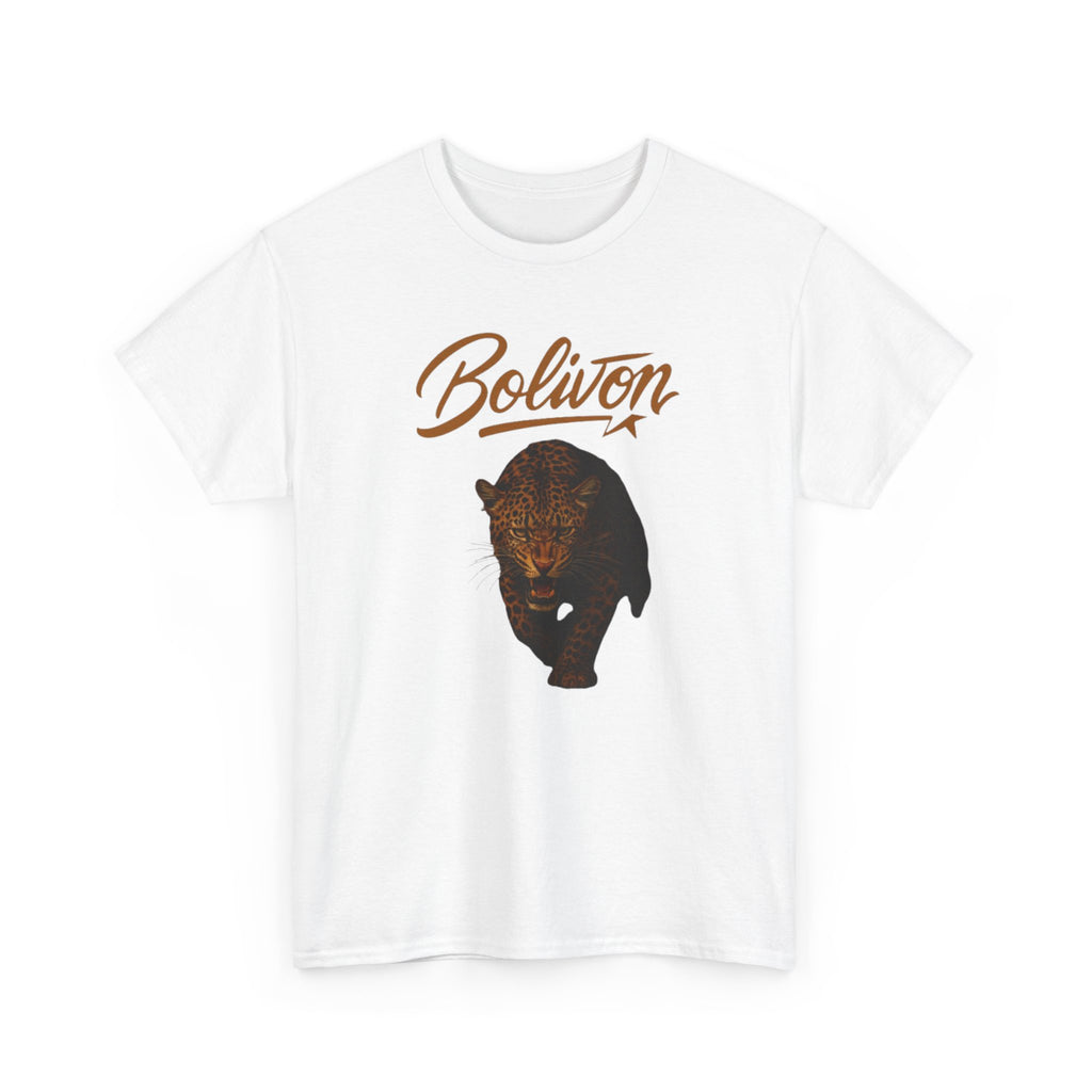 Bolivon Leopard Graphic Tee — Vintage Script Nature T-Shirt | Premium Streetwear