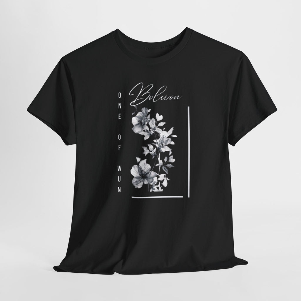 Bolivon Exclusive Floral Serenity Tee — Monochrome Botanical Graphic T-Shirt | Premium Streetwear