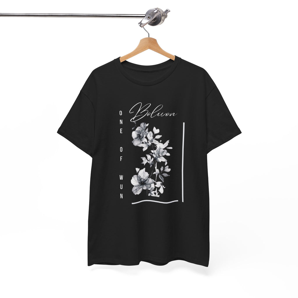 Bolivon Exclusive Floral Serenity Tee — Monochrome Botanical Graphic T-Shirt | Premium Streetwear