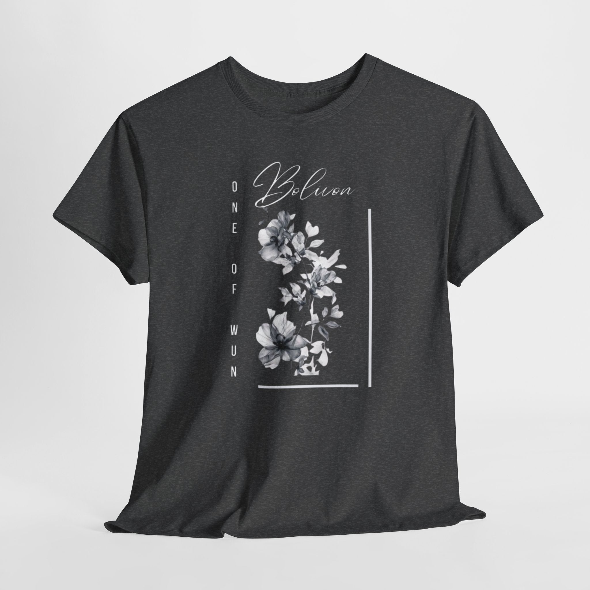 Bolivon Exclusive Floral Serenity Tee — Monochrome Botanical Graphic T-Shirt | Premium Streetwear