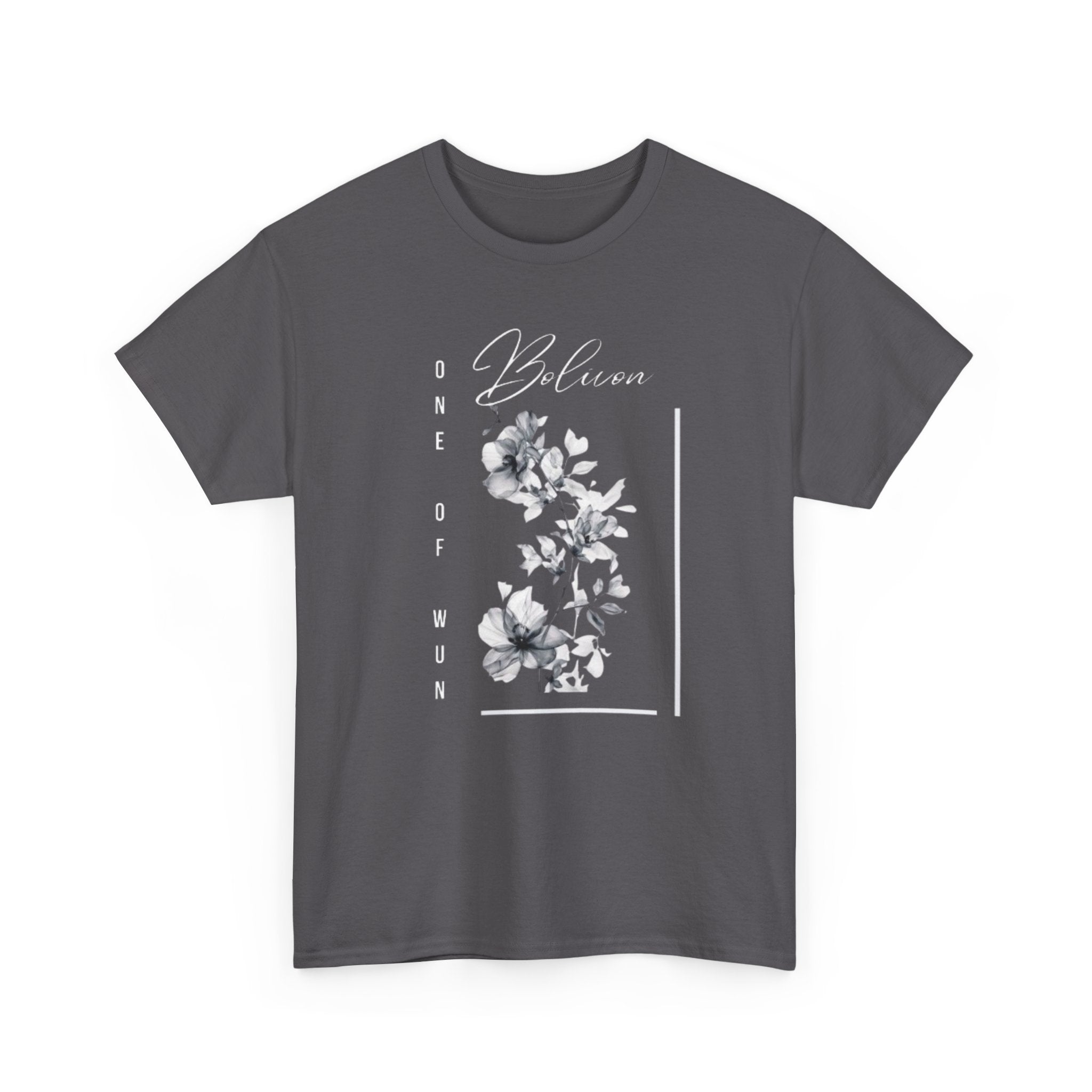 Bolivon Exclusive Floral Serenity Tee — Monochrome Botanical Graphic T-Shirt | Premium Streetwear
