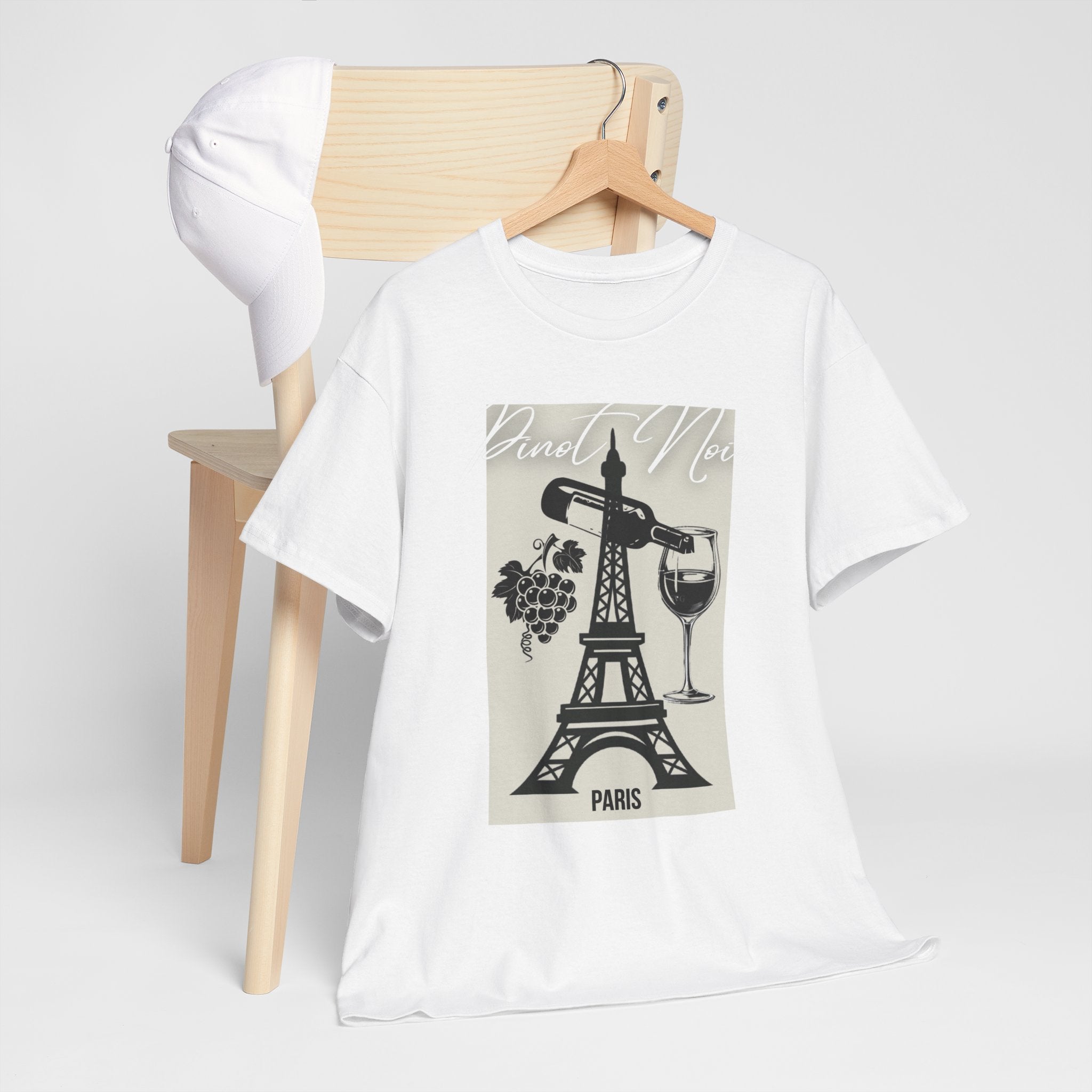 Paris Wine Tee — "Pinot Noir" Eiffel Tower Wine Glass T-Shirt | Premium Streetwear
