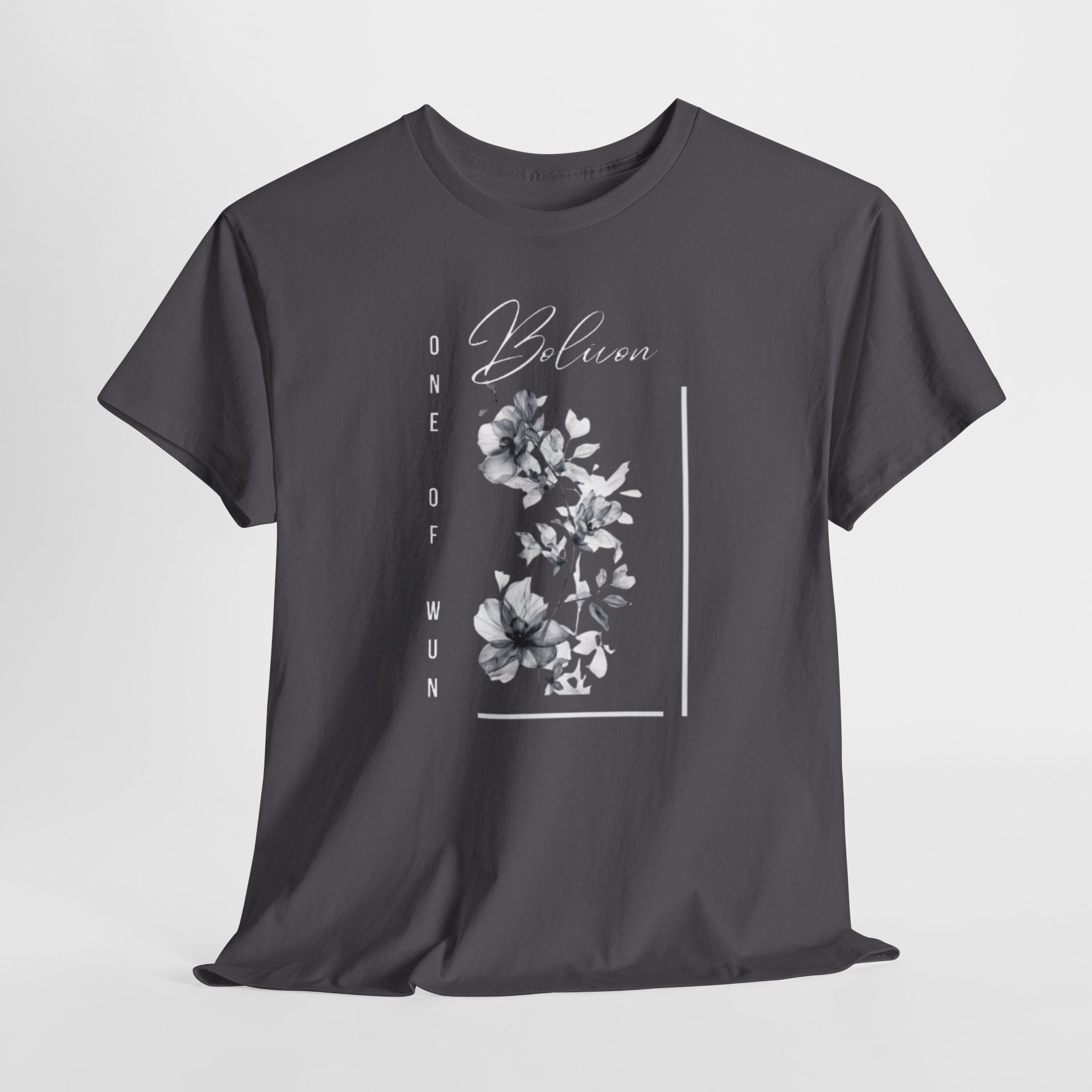 Bolivon Exclusive Floral Serenity Tee — Monochrome Botanical Graphic T-Shirt | Premium Streetwear