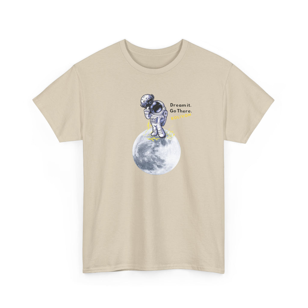 Astronaut on Moon T-Shirt — 'Dream it. Go there.' Space Graphic Tee | Premium Streetwear