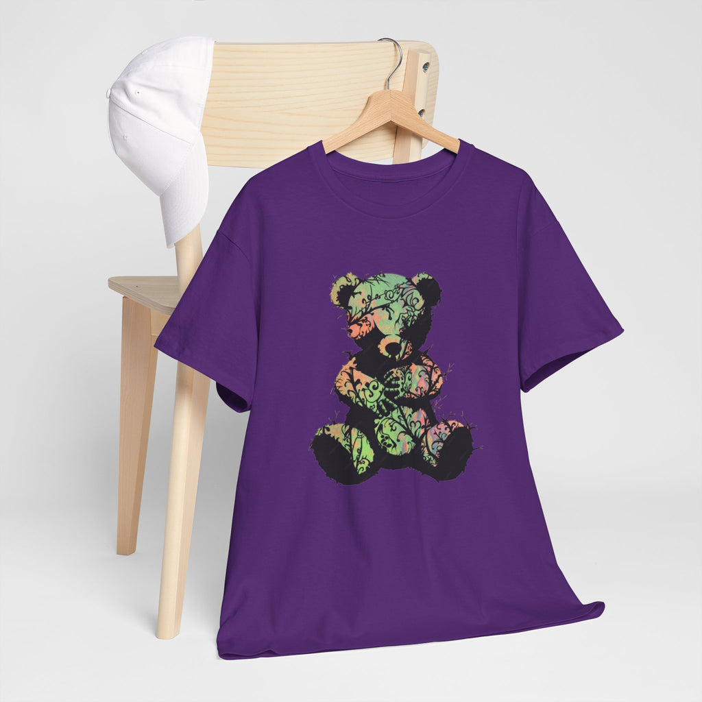 Teddy Bear Graphic Tee — Floral Patchwork Plush Design | Premium Streetwear