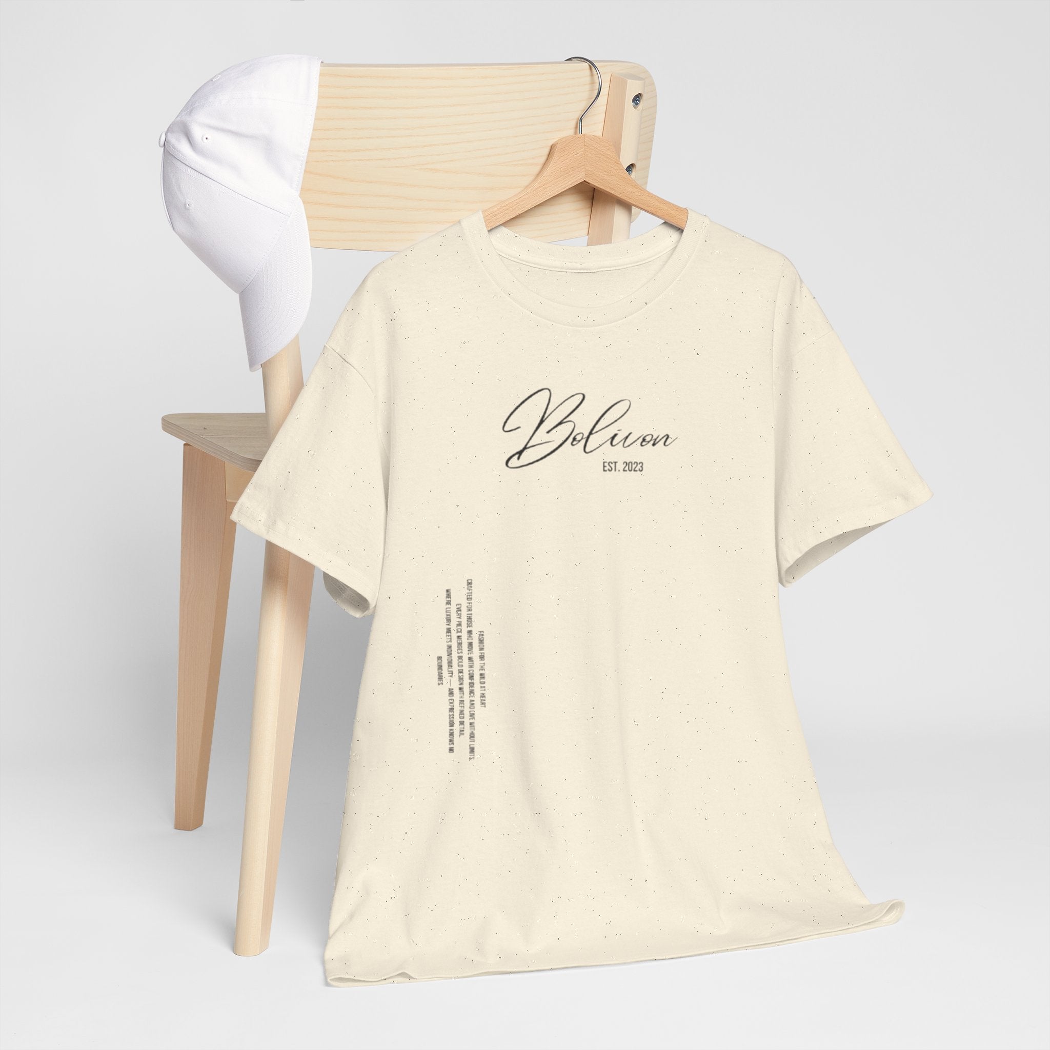 White Bolivon Designer Tee — Exclusive Minimal Graphic T-Shirt | Premium Streetwear