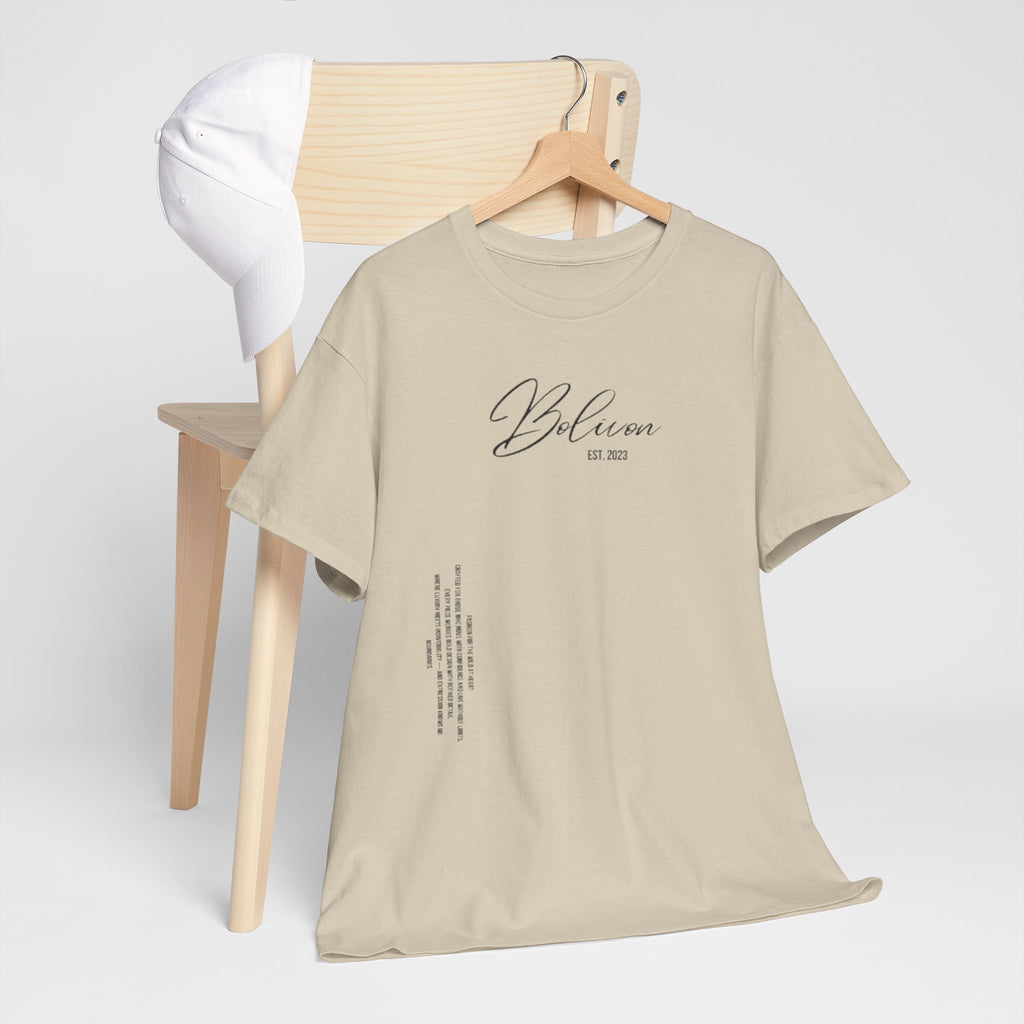 White Bolivon Designer Tee — Exclusive Minimal Graphic T-Shirt | Premium Streetwear