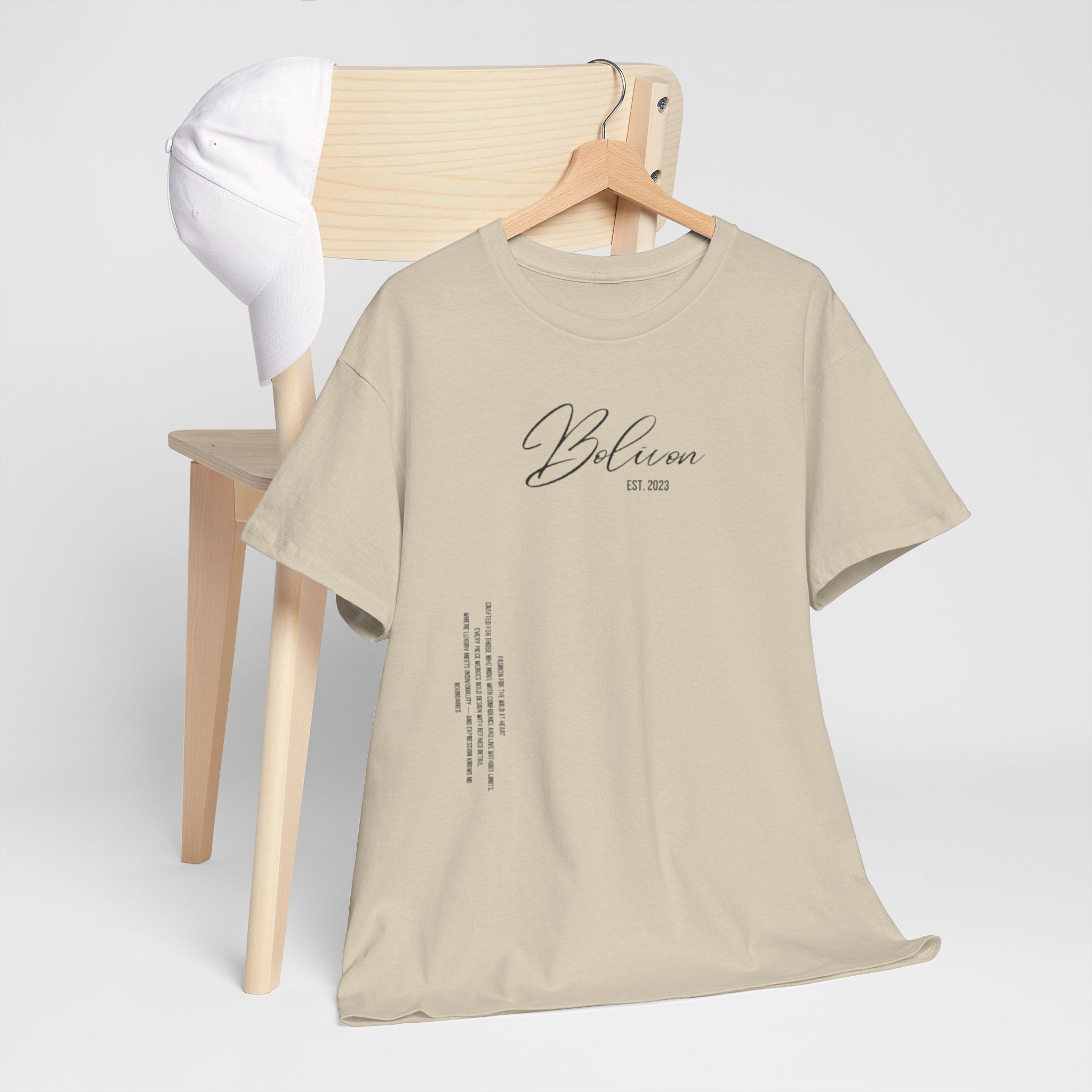 White Bolivon Designer Tee — Exclusive Minimal Graphic T-Shirt | Premium Streetwear