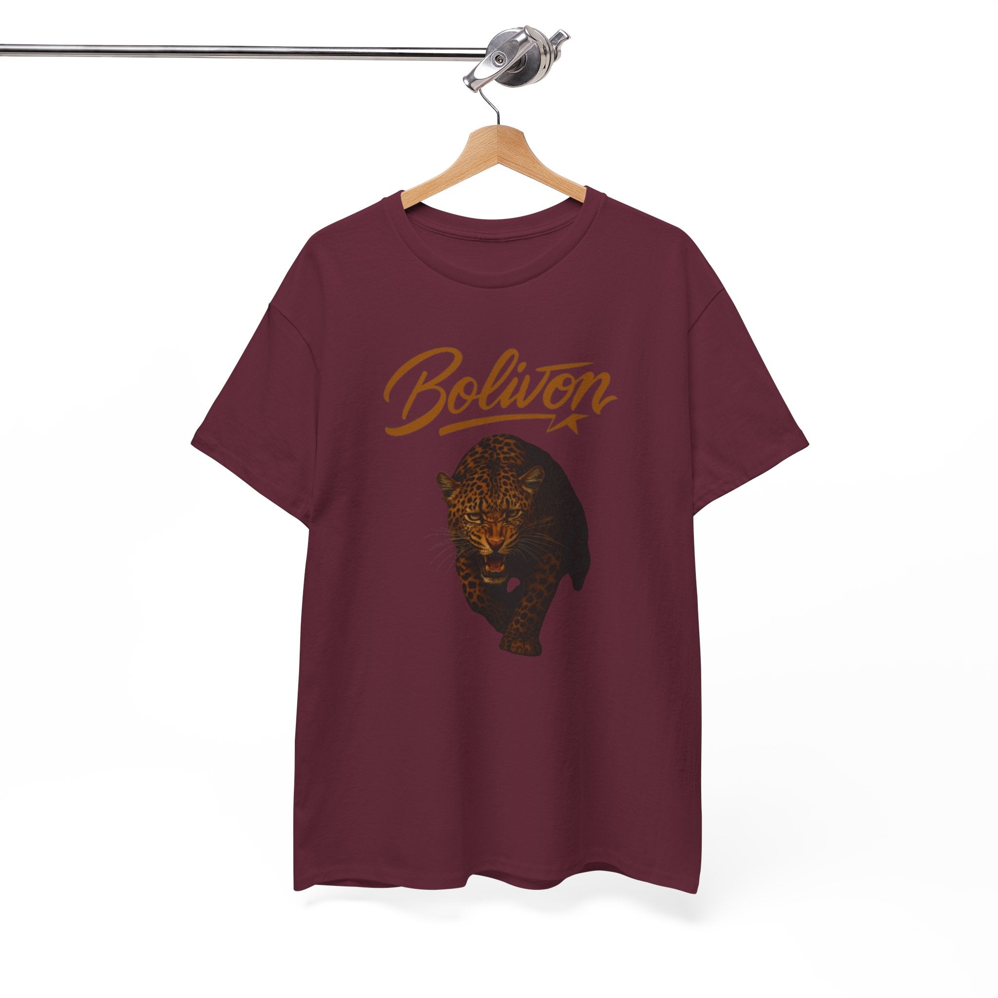 Bolivon Leopard Graphic Tee — Vintage Script Nature T-Shirt | Premium Streetwear