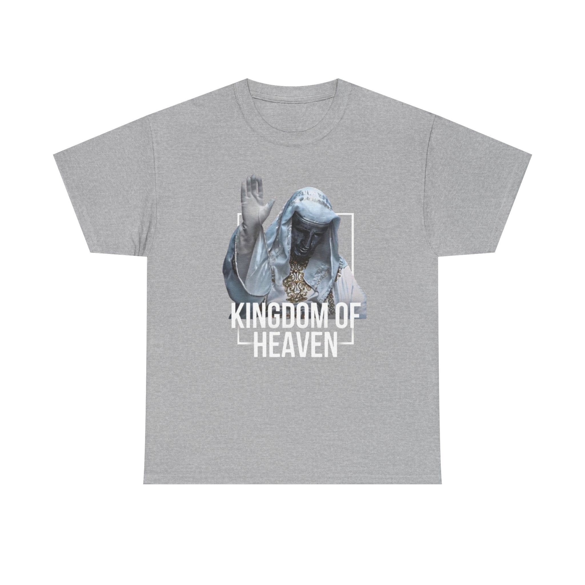 King Baldwin Graphic Tee — Kingdom of Heaven Religious Statue Design | Premium Streetwear