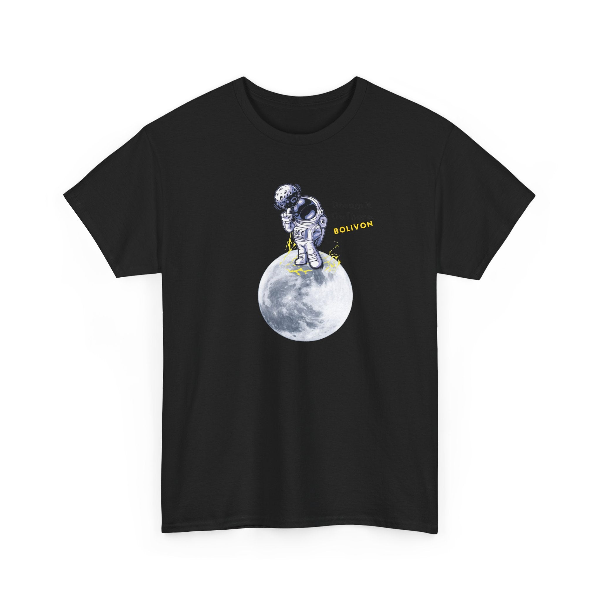 Astronaut on Moon T-Shirt — 'Dream it. Go there.' Space Graphic Tee | Premium Streetwear