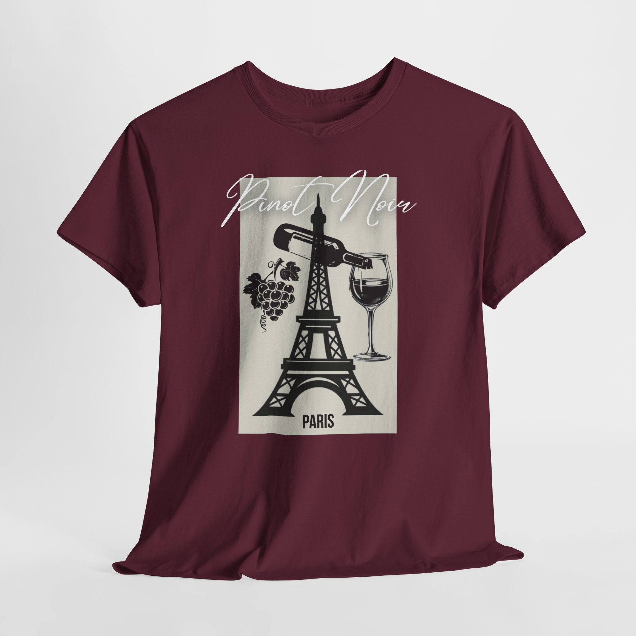 Paris Wine Tee — "Pinot Noir" Eiffel Tower Wine Glass T-Shirt | Premium Streetwear