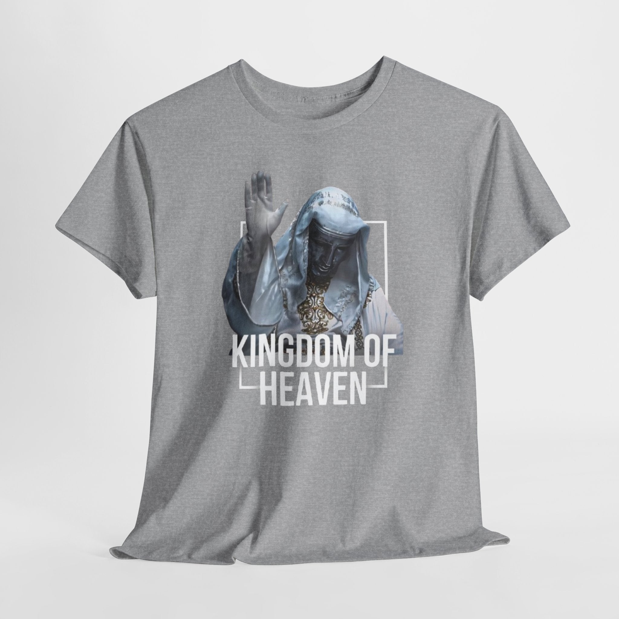 King Baldwin Graphic Tee — Kingdom of Heaven Religious Statue Design | Premium Streetwear